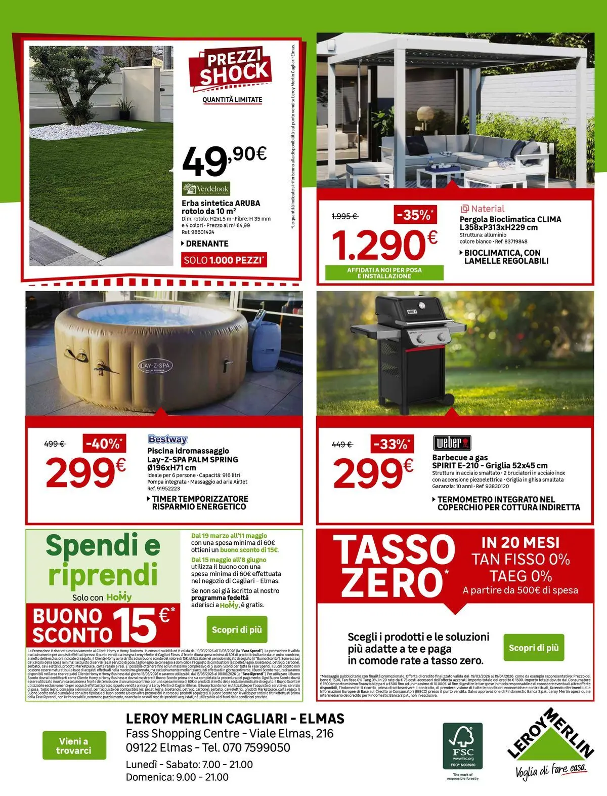 Nuovo Leroy Merlin - Nuova apertura Leroy Merlin a Cagliari! dal 18/03/2026 > offerte anteprima 🛍️ | Pagina: 8 | Prodotti: Barbecue, Barbecue a gas, Pergola, Termometro