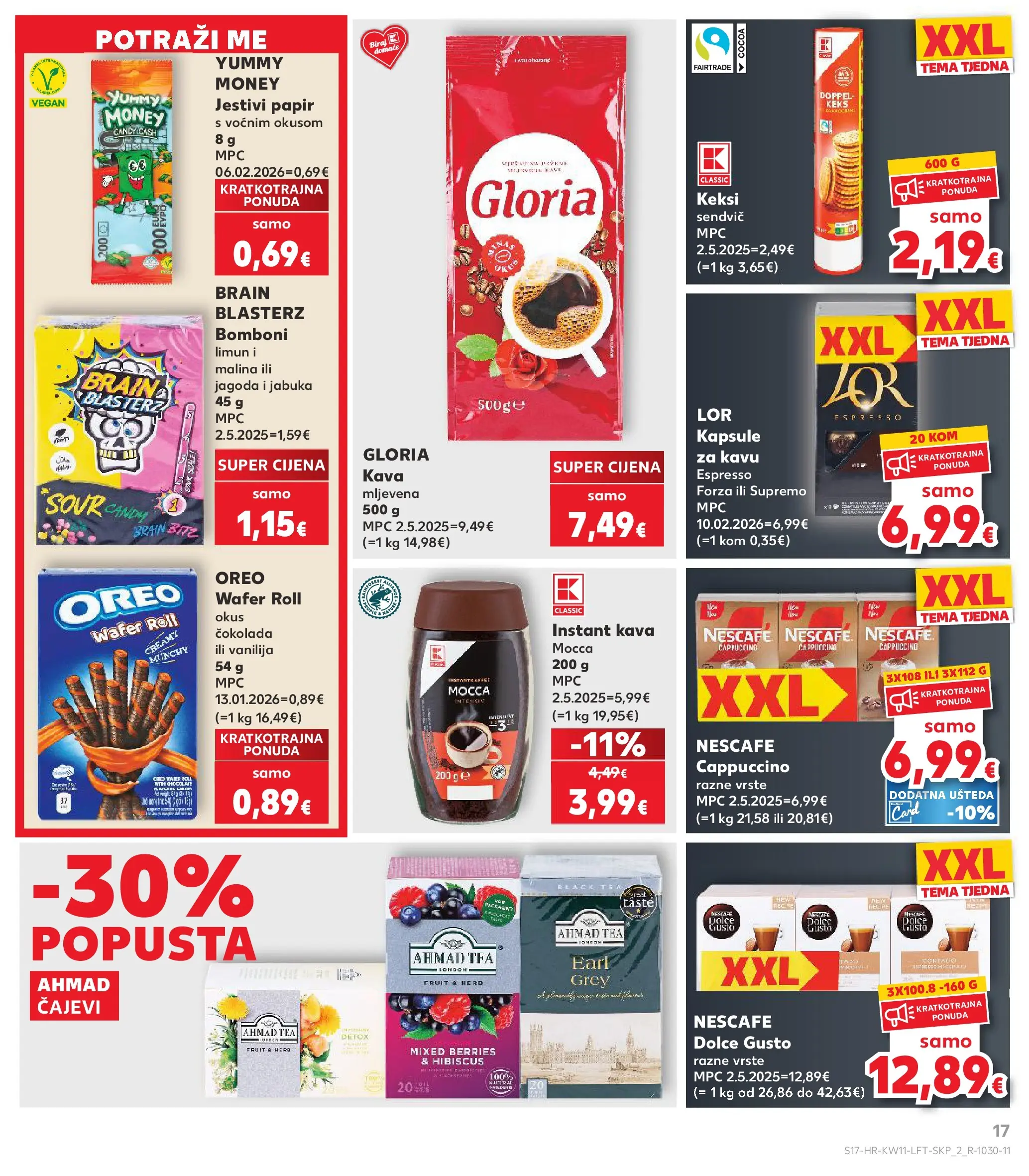Kaufland - Kaufland katalog do 17.03.2026 novi od 10.03.2026 na listanje > letak digitalni | Stranica: 17 | Proizvodi: Keksi, Nescafe, Kapsule za kavu, Jabuka
