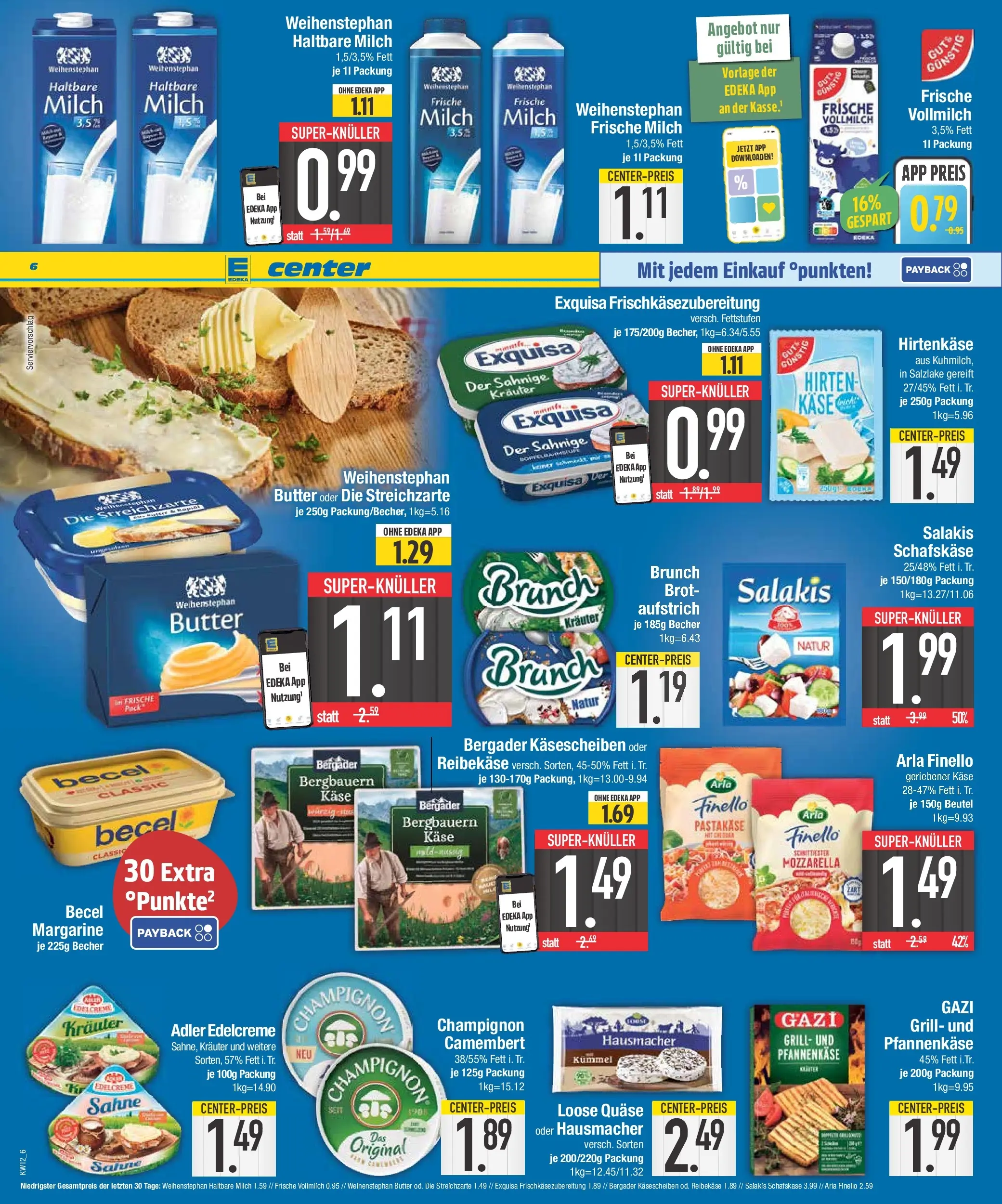 Edeka prospekt Neustadt	 (ab 15.03.2026) » Angebote Online | Seite: 6 | Produkte: Margarine, Milch, Käse, Reibekase