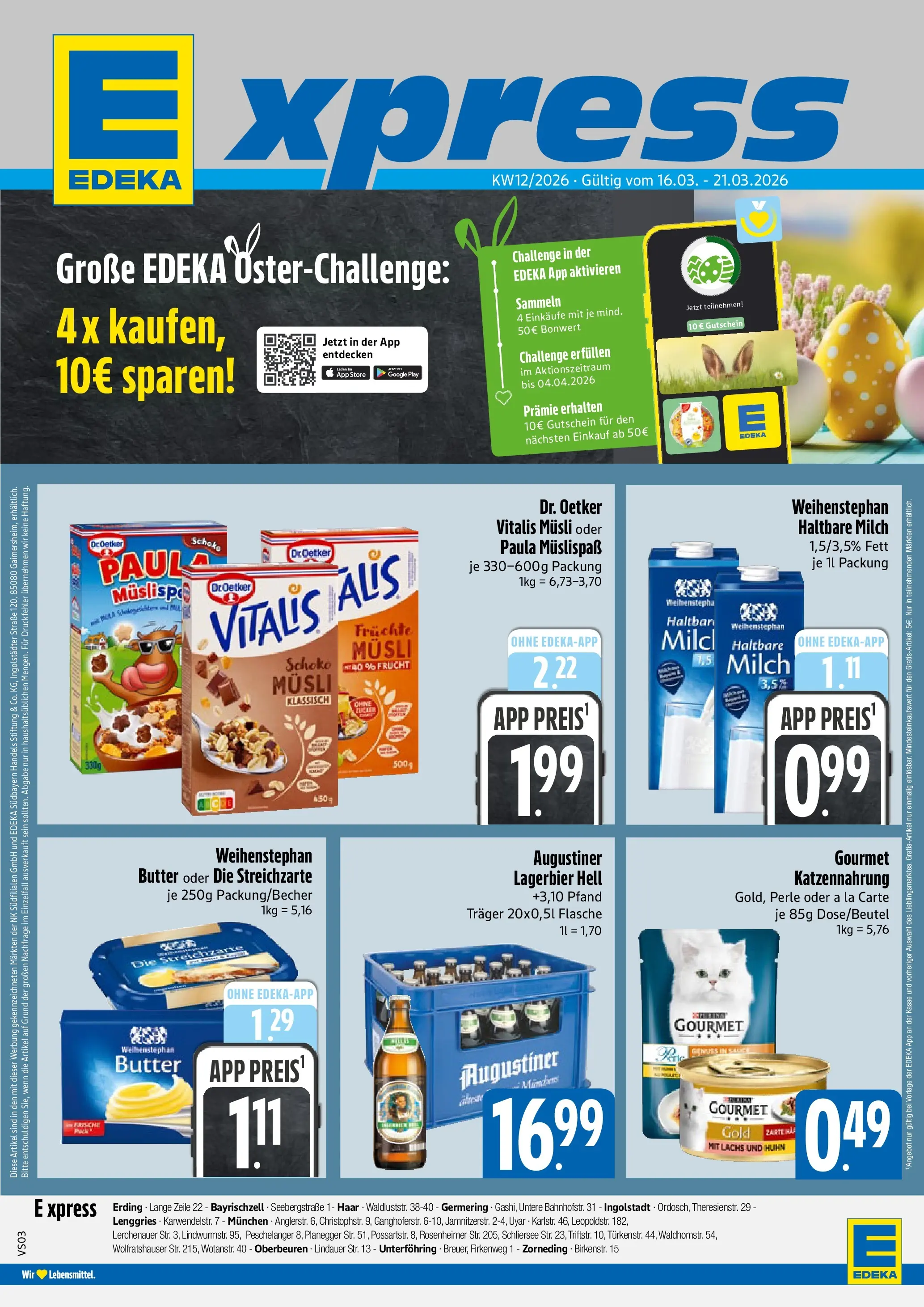 Edeka prospekt München	 (ab 15.03.2026) » Angebote Online | Seite: 1 | Produkte: Musli, Milch, Butter, Haltbare milch