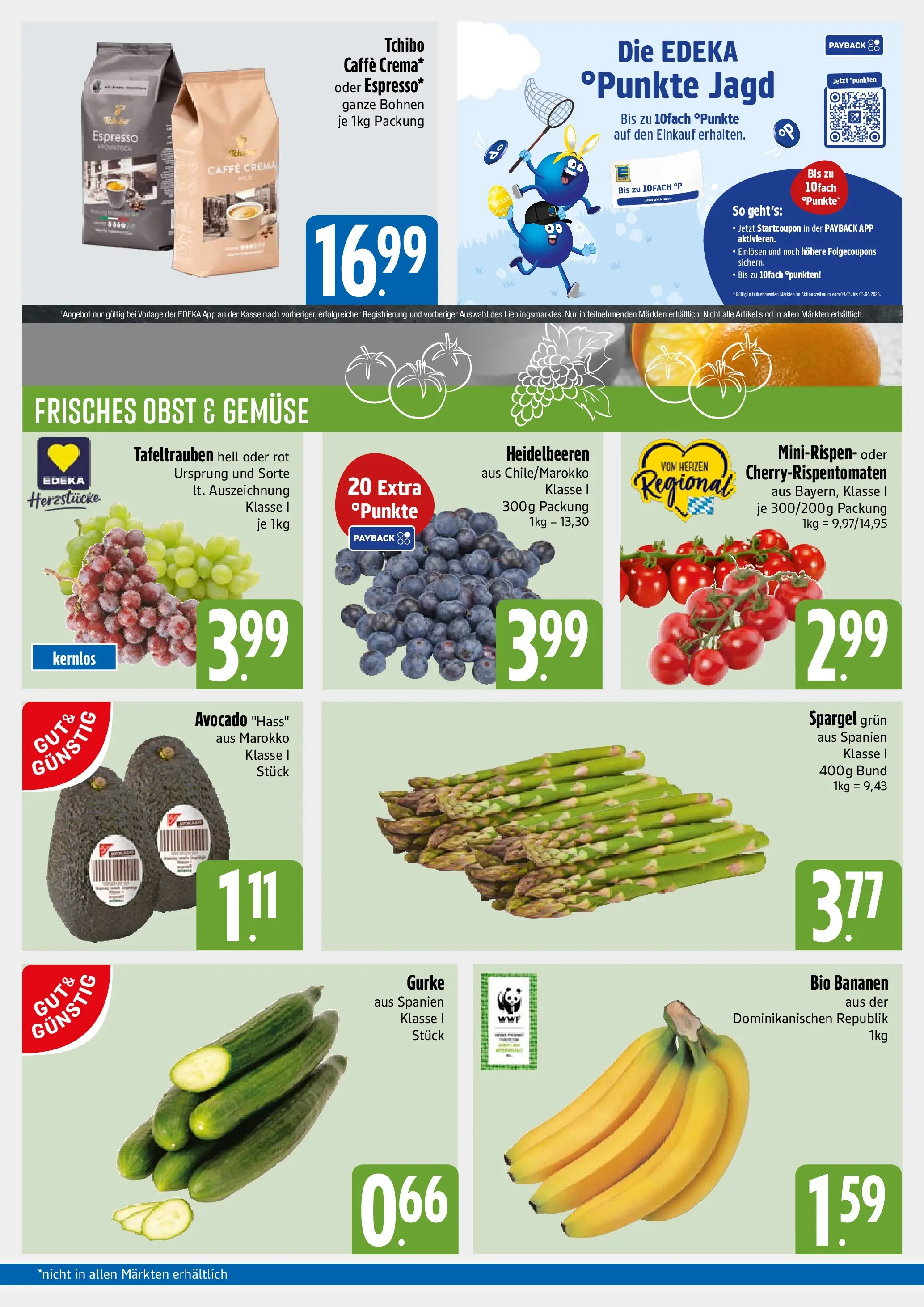 Angebote - E xpress: Wochenangebote (ab 15.03.2026) zum Blättern | Seite: 3 | Produkte: Bananen, Spargel, Avocado, Gemüse
