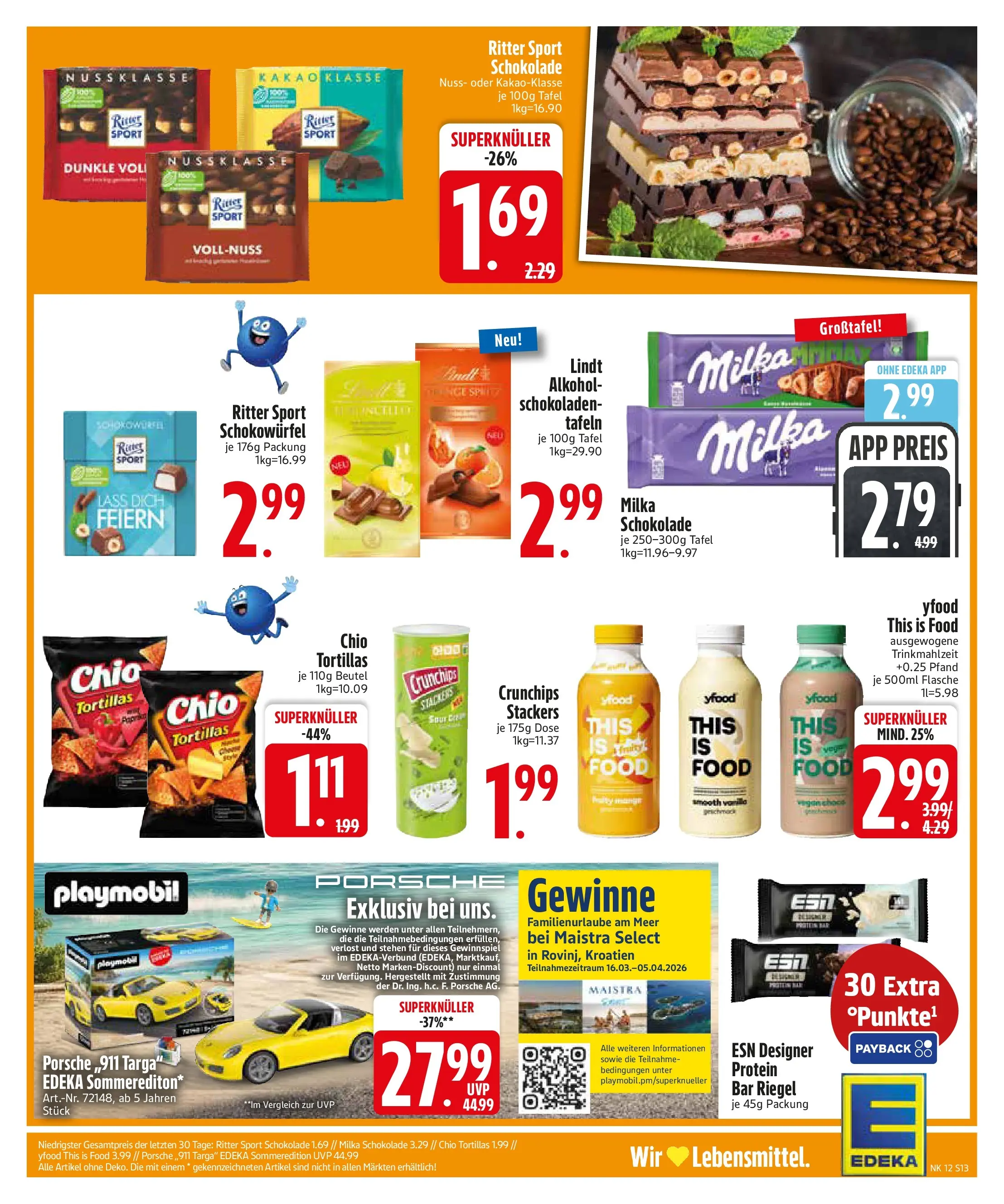 Edeka prospekt Garching	 (ab 15.03.2026) » Angebote Online | Seite: 13 | Produkte: Ritter sport, YFood, Chio tortillas, Lindt