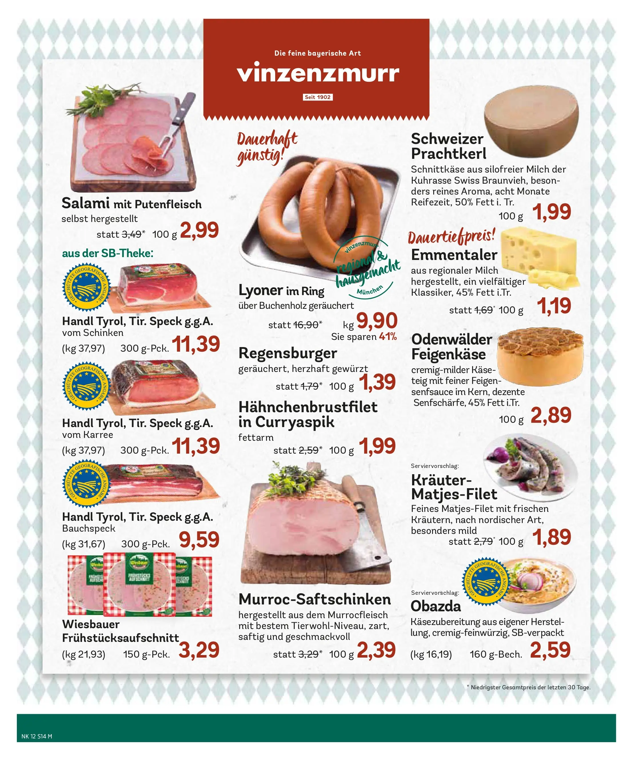 Edeka prospekt Ottobrunn	 (ab 16.03.2026) » Angebote Online | Seite: 14 | Produkte: Milch, Käse, Salami, Schinken