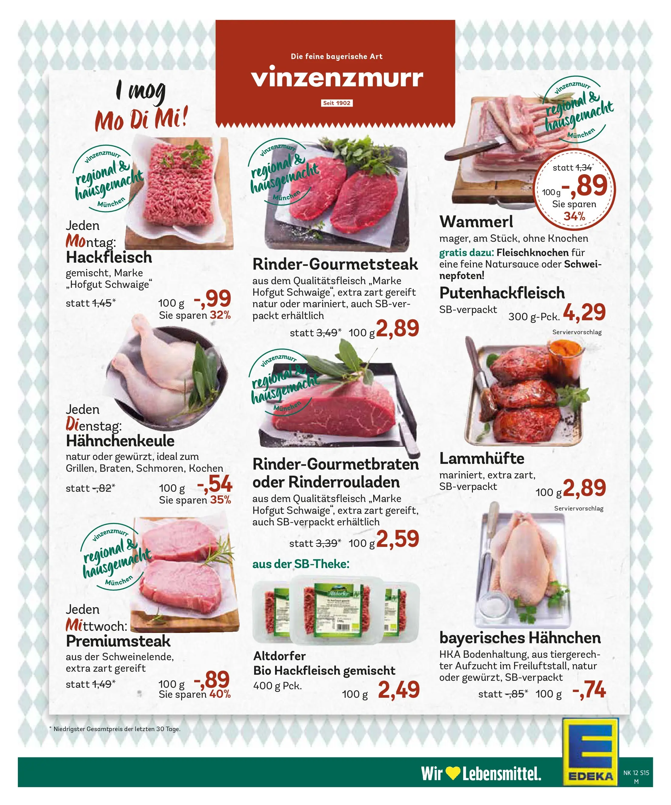 Edeka prospekt Ottobrunn	 (ab 16.03.2026) » Angebote Online | Seite: 15 | Produkte: Rinderrouladen, Hahnchen, Hackfleisch