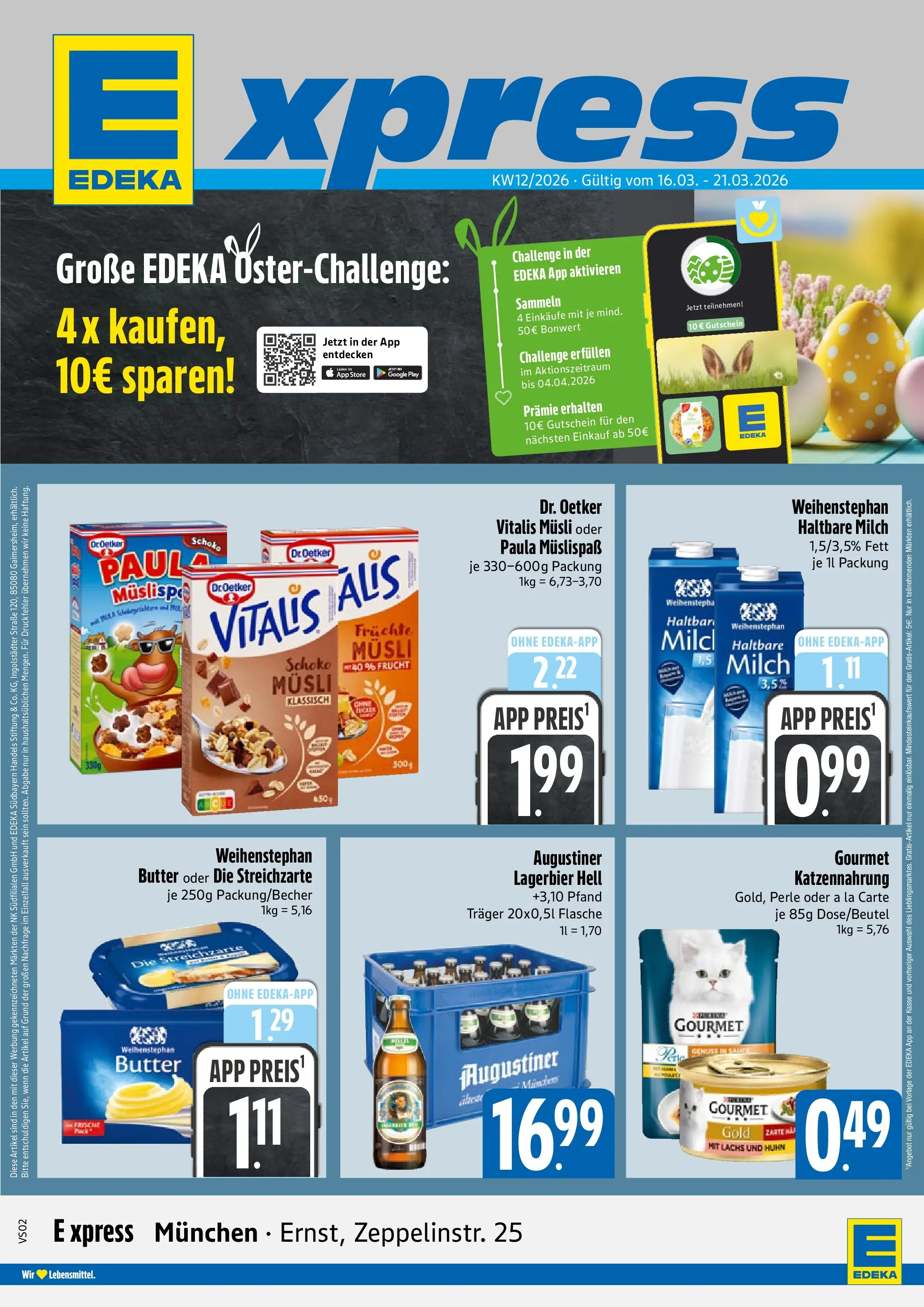 Angebote - E xpress: Wochenangebote (ab 15.03.2026) zum Blättern | Seite: 1 | Produkte: Musli, Butter, Weihenstephan butter, Lachs