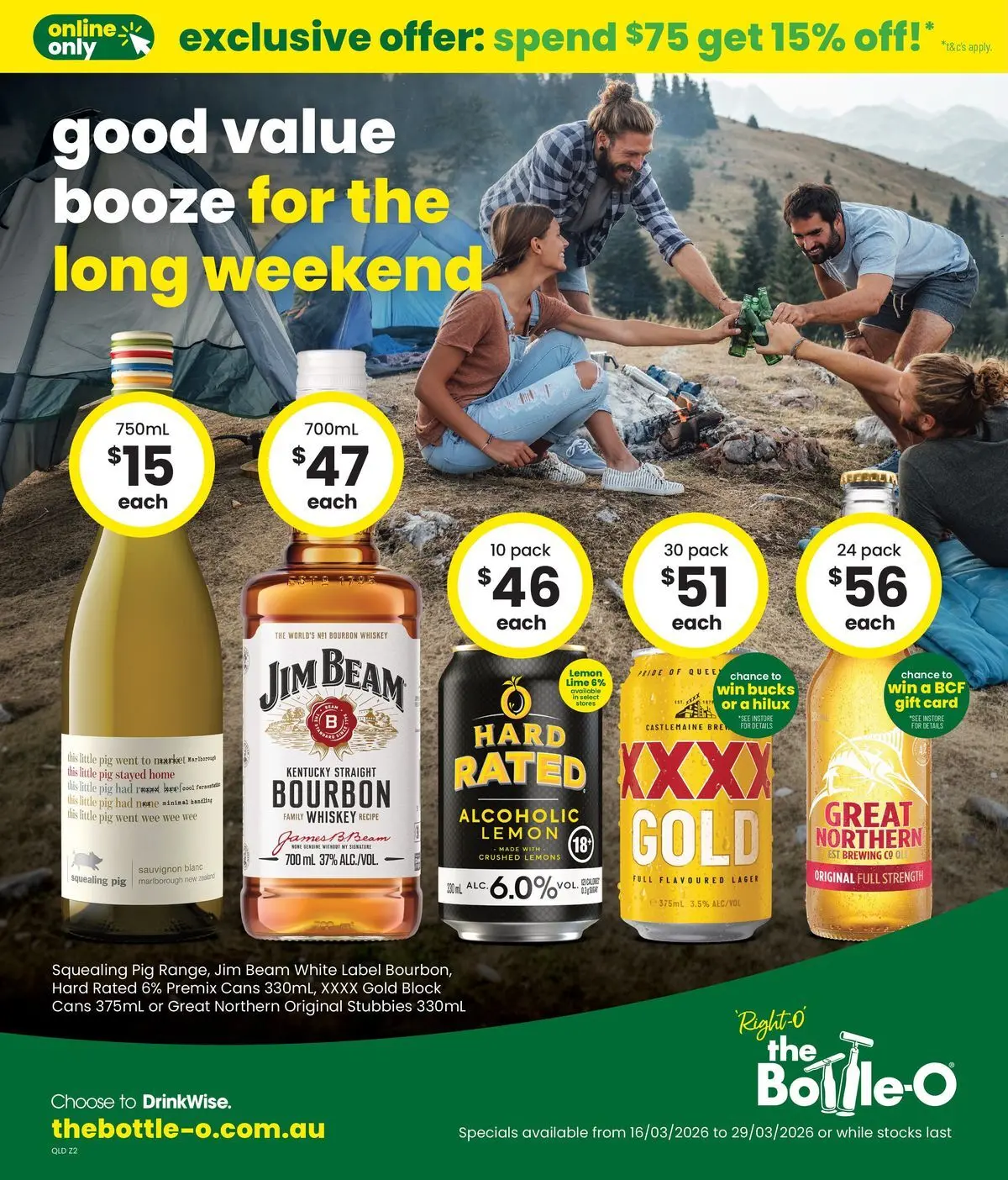 The Bottle-O catalogue Burdell, Rockhampton, North Bundaberg - 16/03/2026 > weekly / monthly specials | Page: 1 | Products: Bourbon, Whiskey, Lemon, Lime