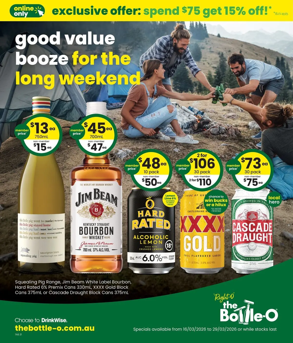 The Bottle-O catalogue  - 16/03/2026 > weekly / monthly specials | Page: 1 | Products: Bourbon, Whiskey, Lemon, Lime