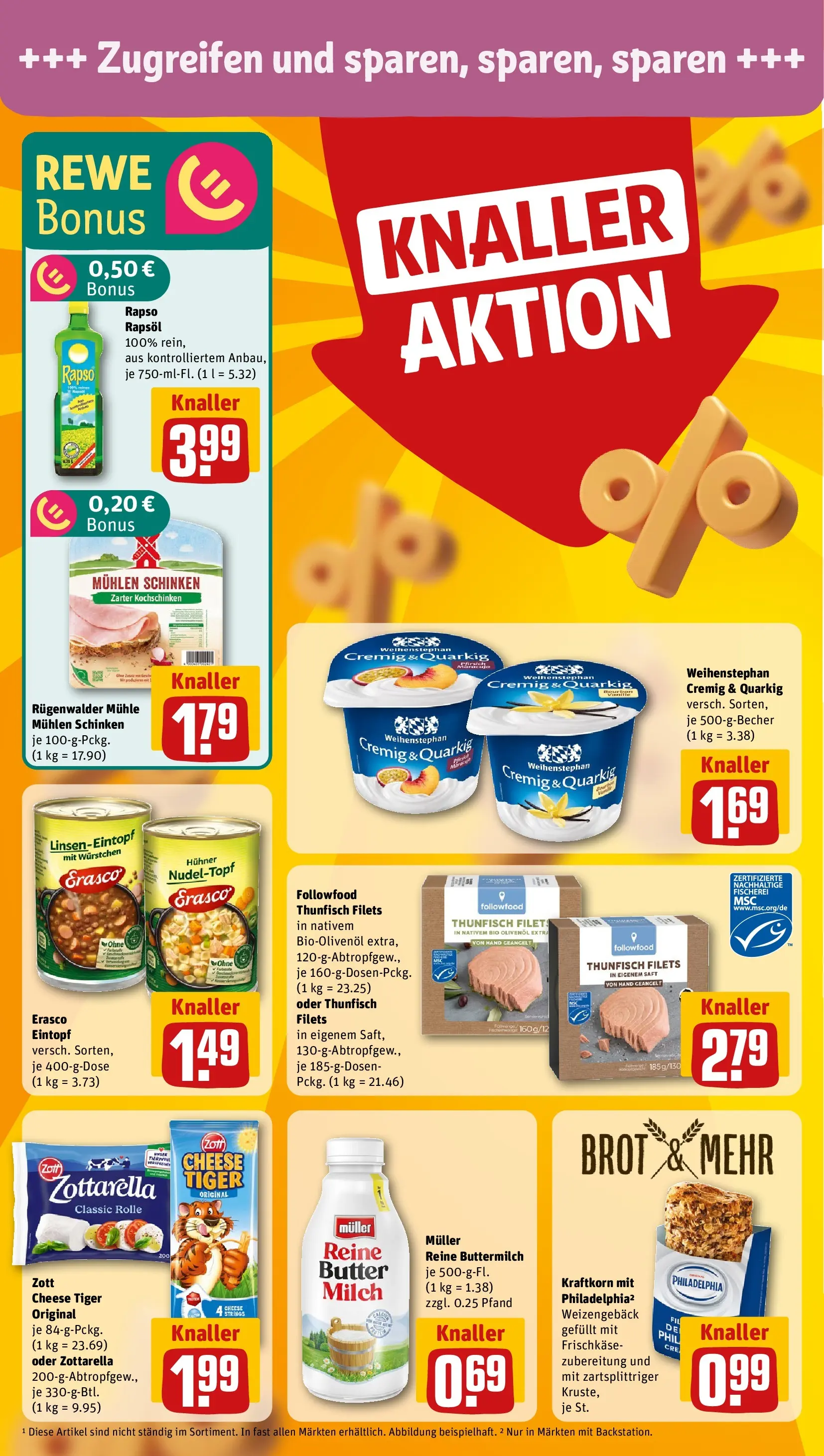 REWE Prospekt ab 15.03.2026 zum Blättern » Angebote | Seite: 6 | Produkte: Buttermilch, Brot, Saft, Erasco