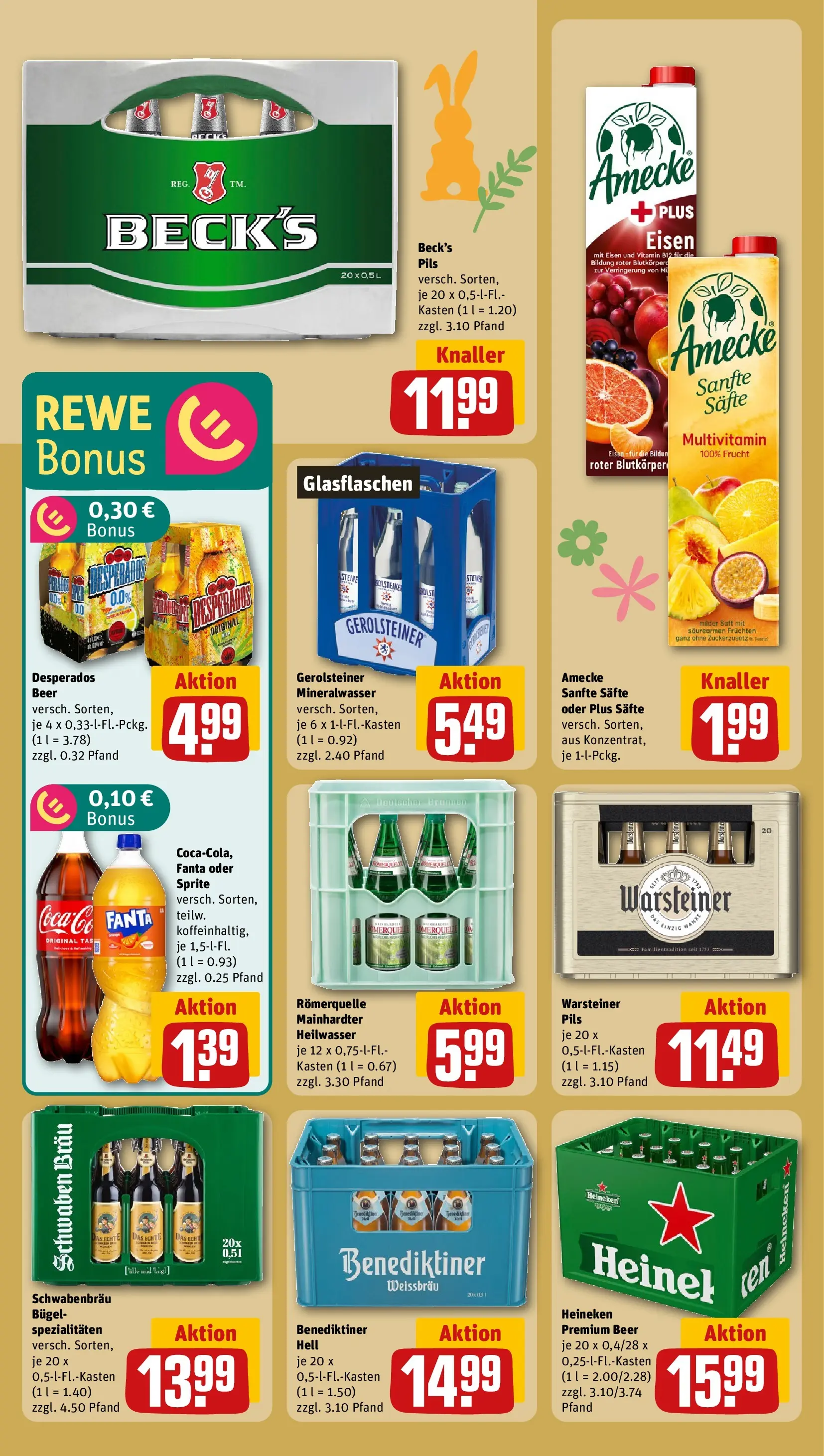 REWE Prospekt ab 15.03.2026 zum Blättern » Angebote | Seite: 22 | Produkte: Fanta, Warsteiner, Desperados, Gerolsteiner