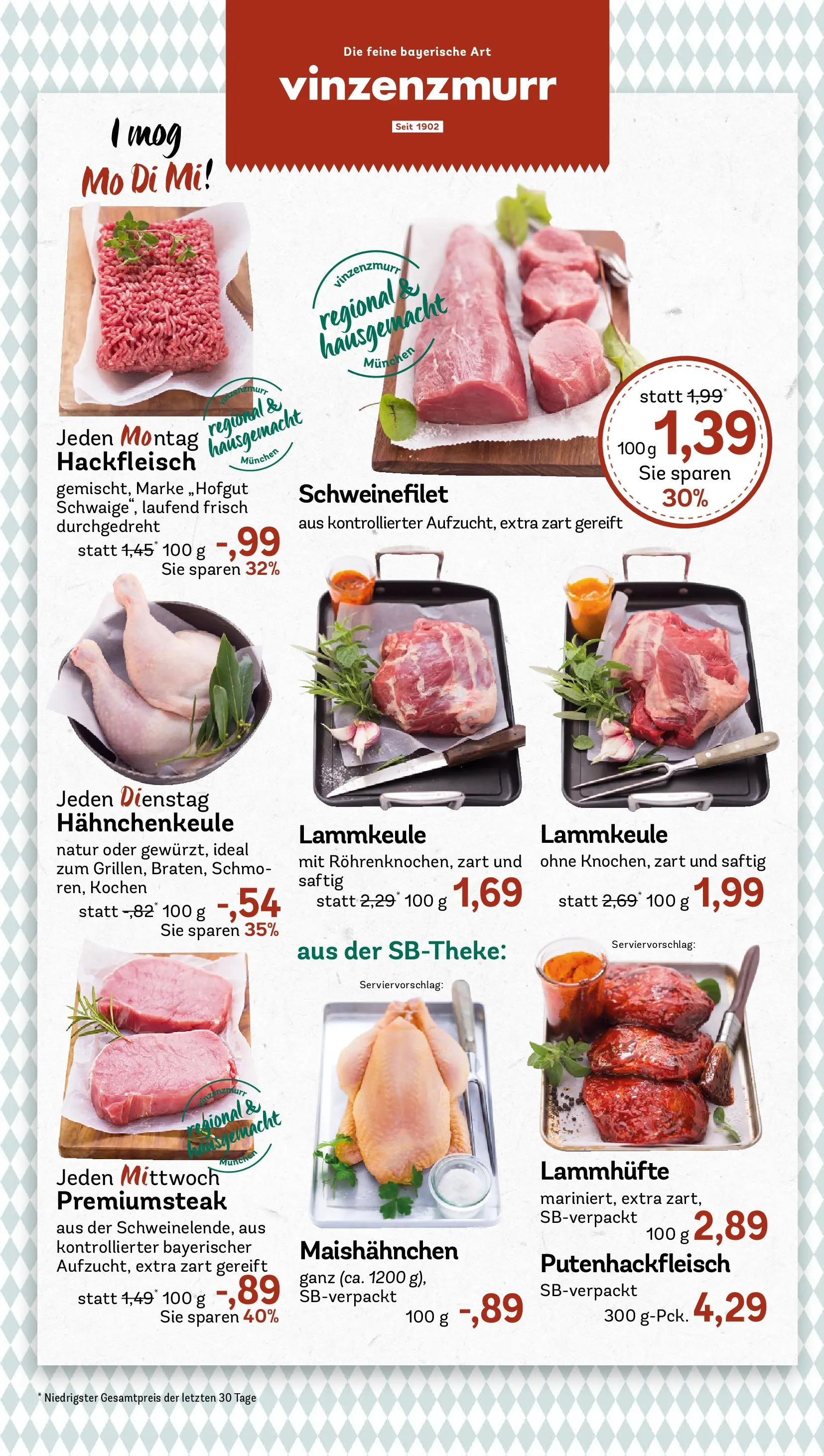 REWE Prospekt ab 15.03.2026 zum Blättern » Angebote | Seite: 10 | Produkte: Lammkeule, Schweinefilet, Hackfleisch