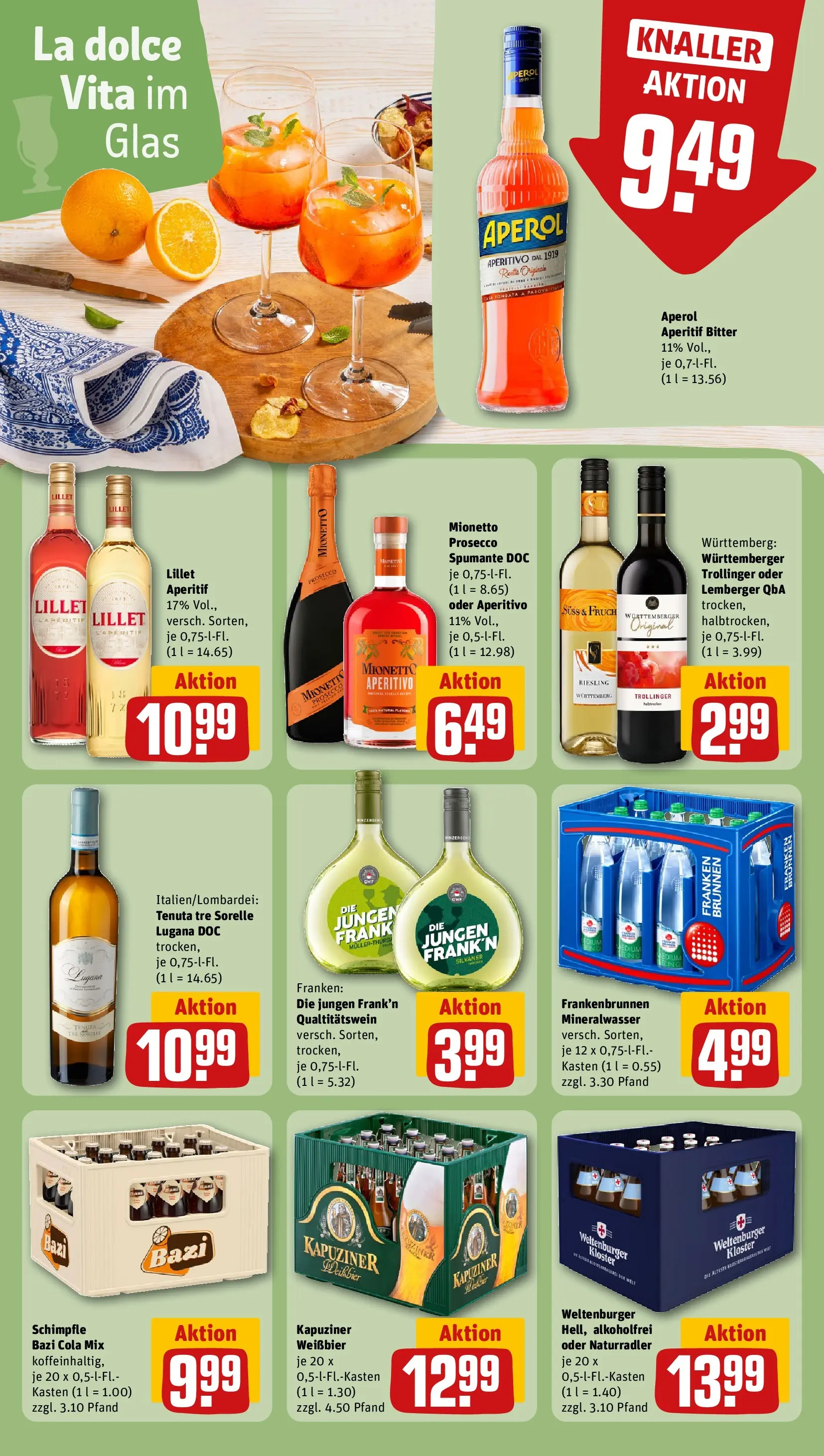 REWE Prospekt ab 15.03.2026 zum Blättern » Angebote | Seite: 21 | Produkte: Cola, Weißbier, Lillet, Aperol