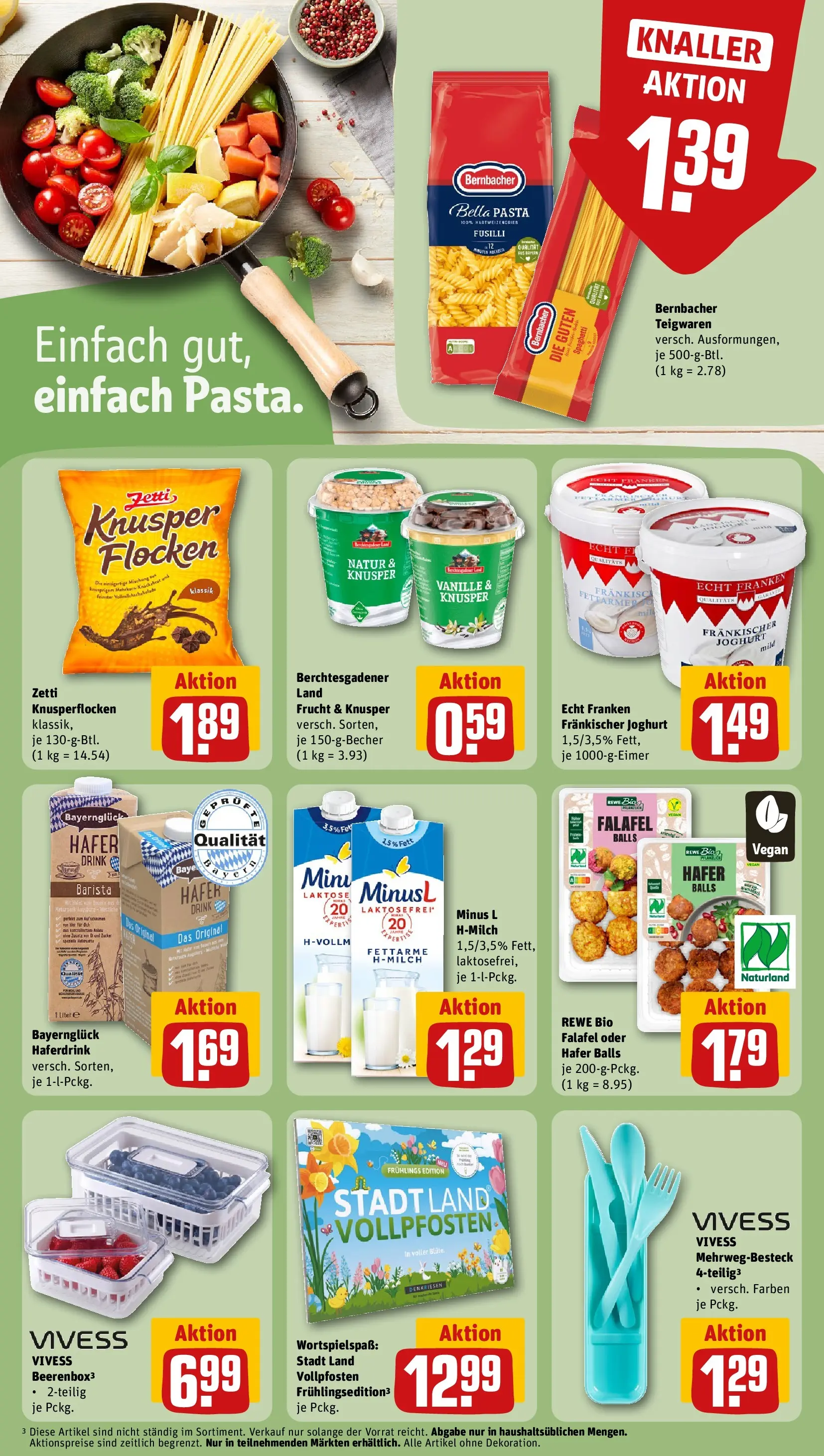 REWE Prospekt ab 15.03.2026 zum Blättern » Angebote | Seite: 20 | Produkte: Milch, Joghurt, Pasta, Flocken