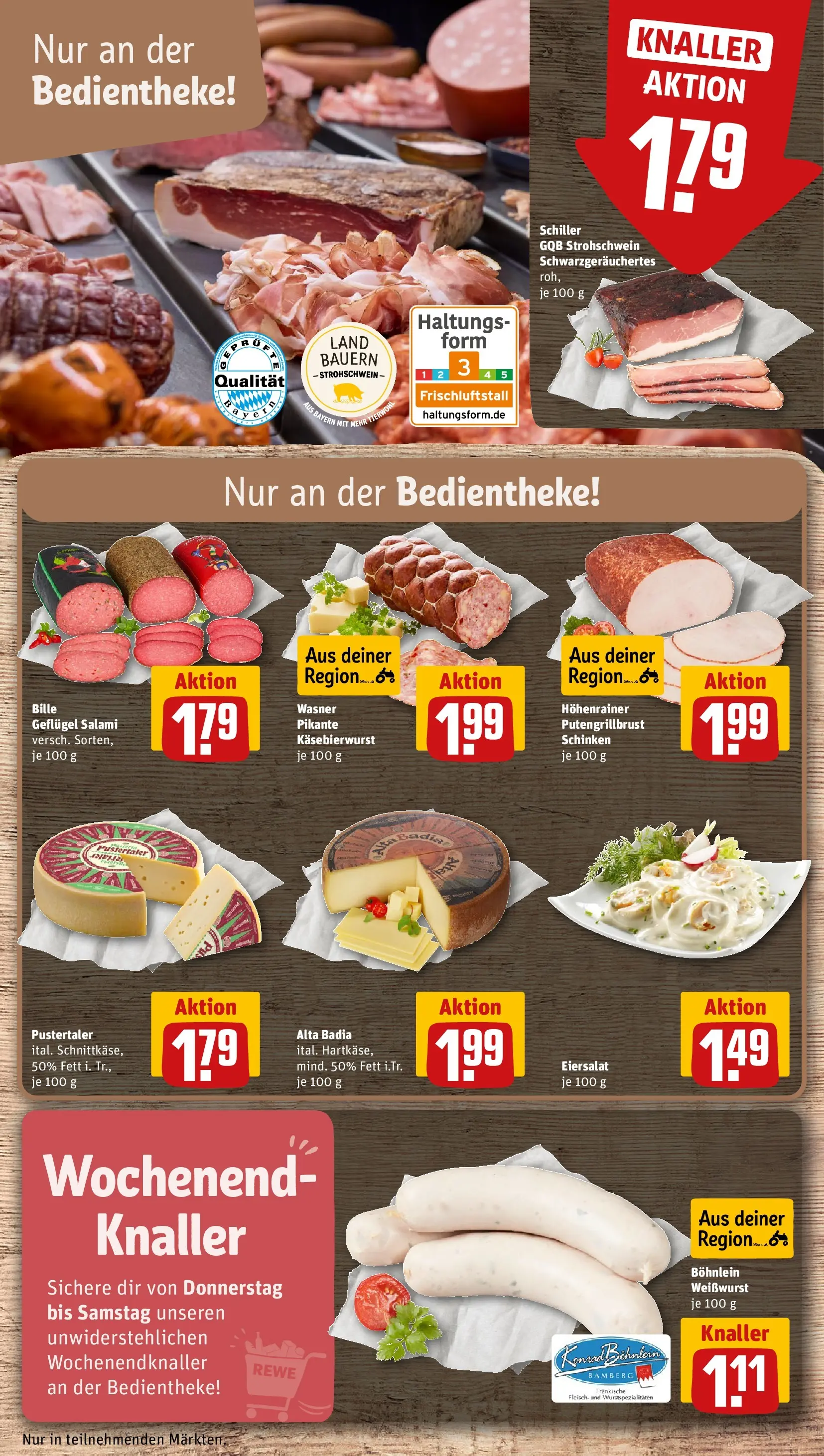 REWE Prospekt ab 15.03.2026 zum Blättern » Angebote | Seite: 13 | Produkte: Weißwurst, Salami, Schinken