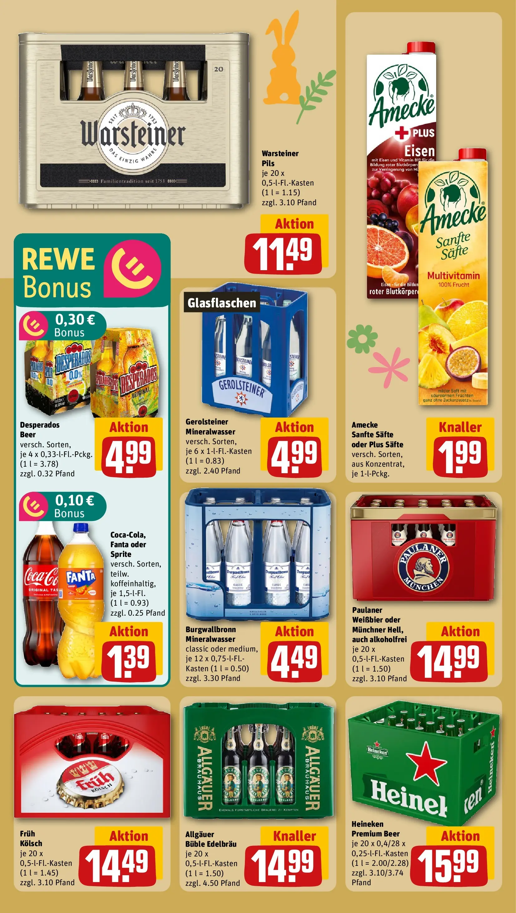 REWE Prospekt ab 15.03.2026 zum Blättern » Angebote | Seite: 20 | Produkte: Sprite, Heineken, Paulaner, Gerolsteiner
