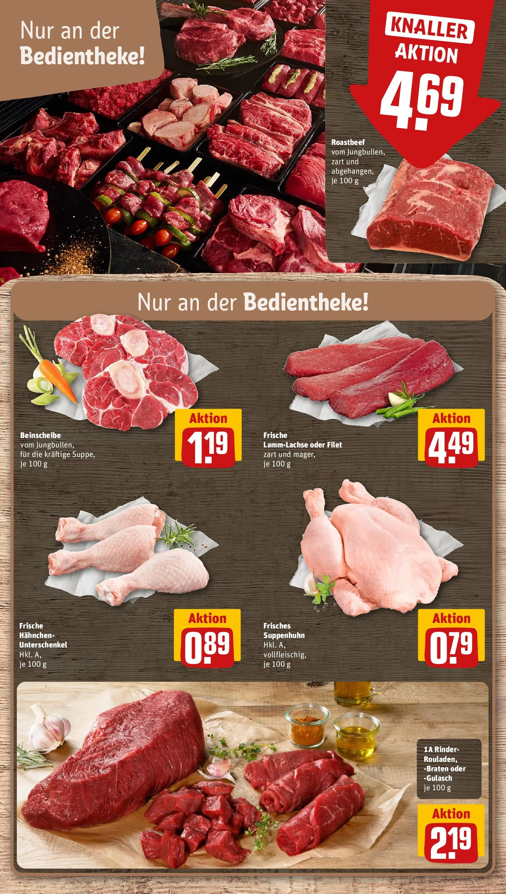 REWE Prospekt ab 15.03.2026 zum Blättern » Angebote | Seite: 10 | Produkte: Hahnchen, Roastbeef, Gulasch