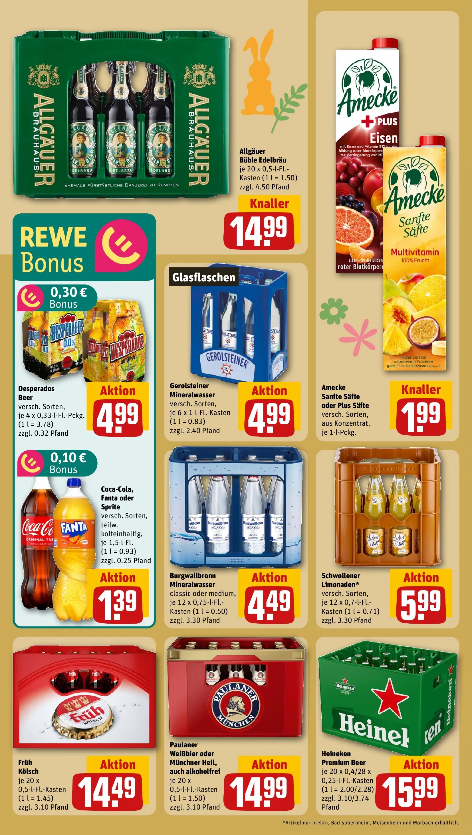 REWE Prospekt ab 15.03.2026 zum Blättern » Angebote | Seite: 22 | Produkte: Mineralwasser, Desperados, Paulaner, Gerolsteiner