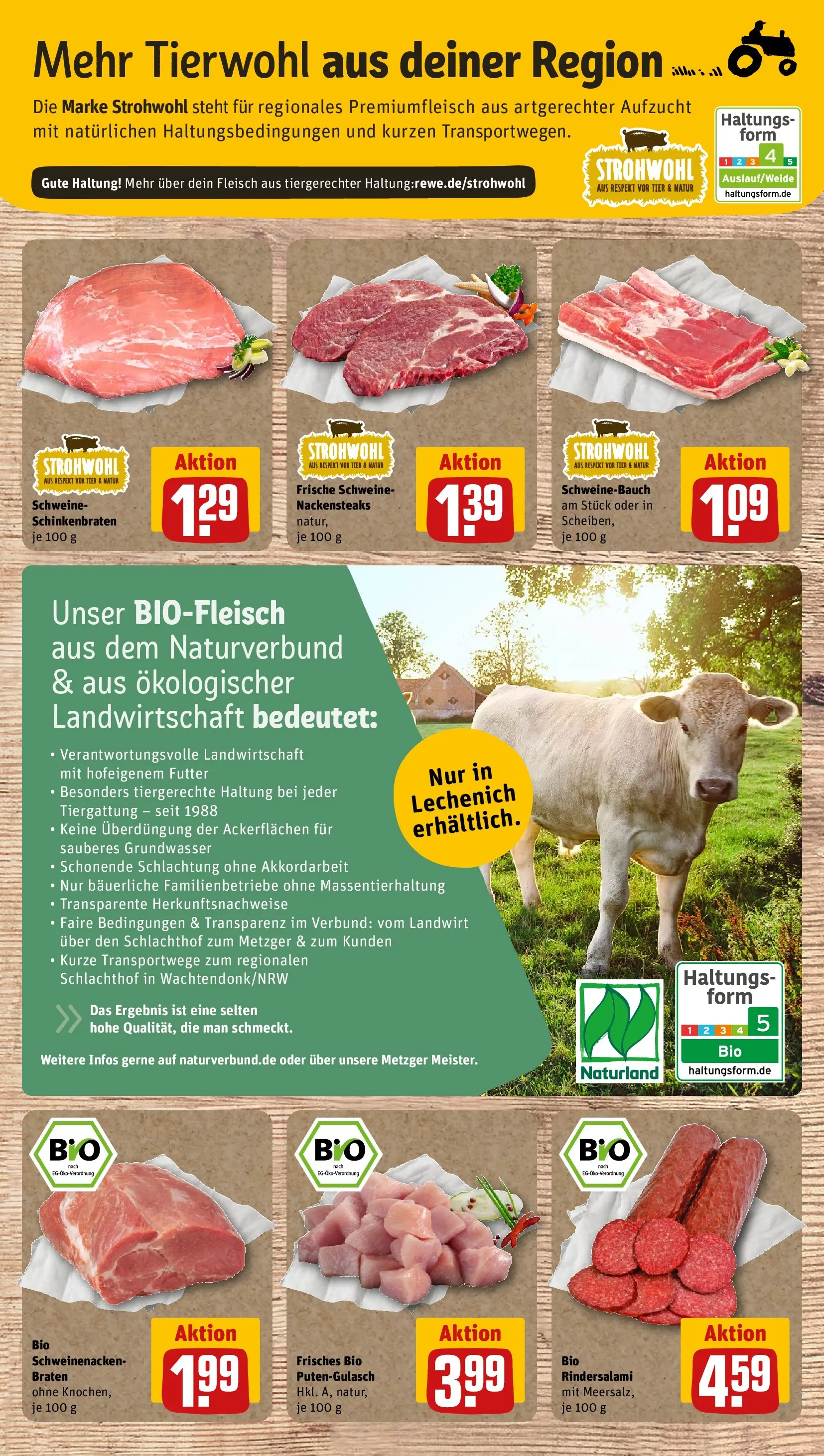REWE Prospekt ab 15.03.2026 zum Blättern » Angebote | Seite: 29 | Produkte: Nackensteaks, Schweinebauch, Schweinenacken, Fleisch