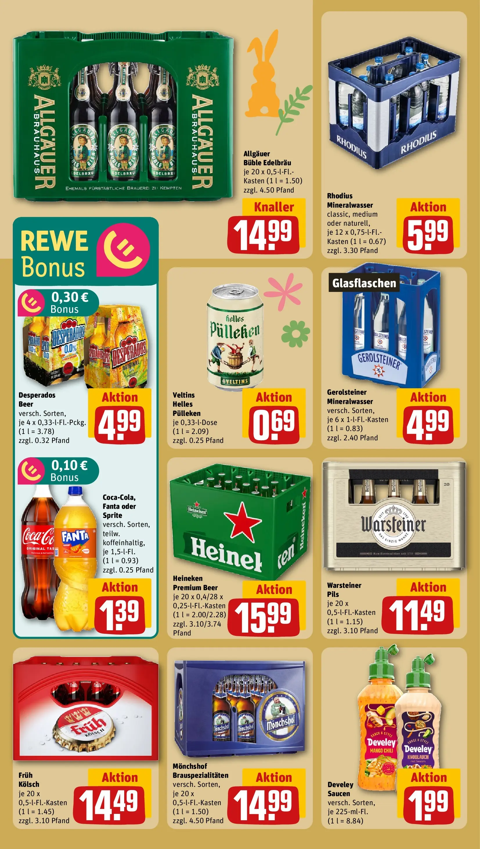 REWE Prospekt ab 15.03.2026 zum Blättern » Angebote | Seite: 22 | Produkte: Helles pulleken, Monchshof, Sprite, Warsteiner