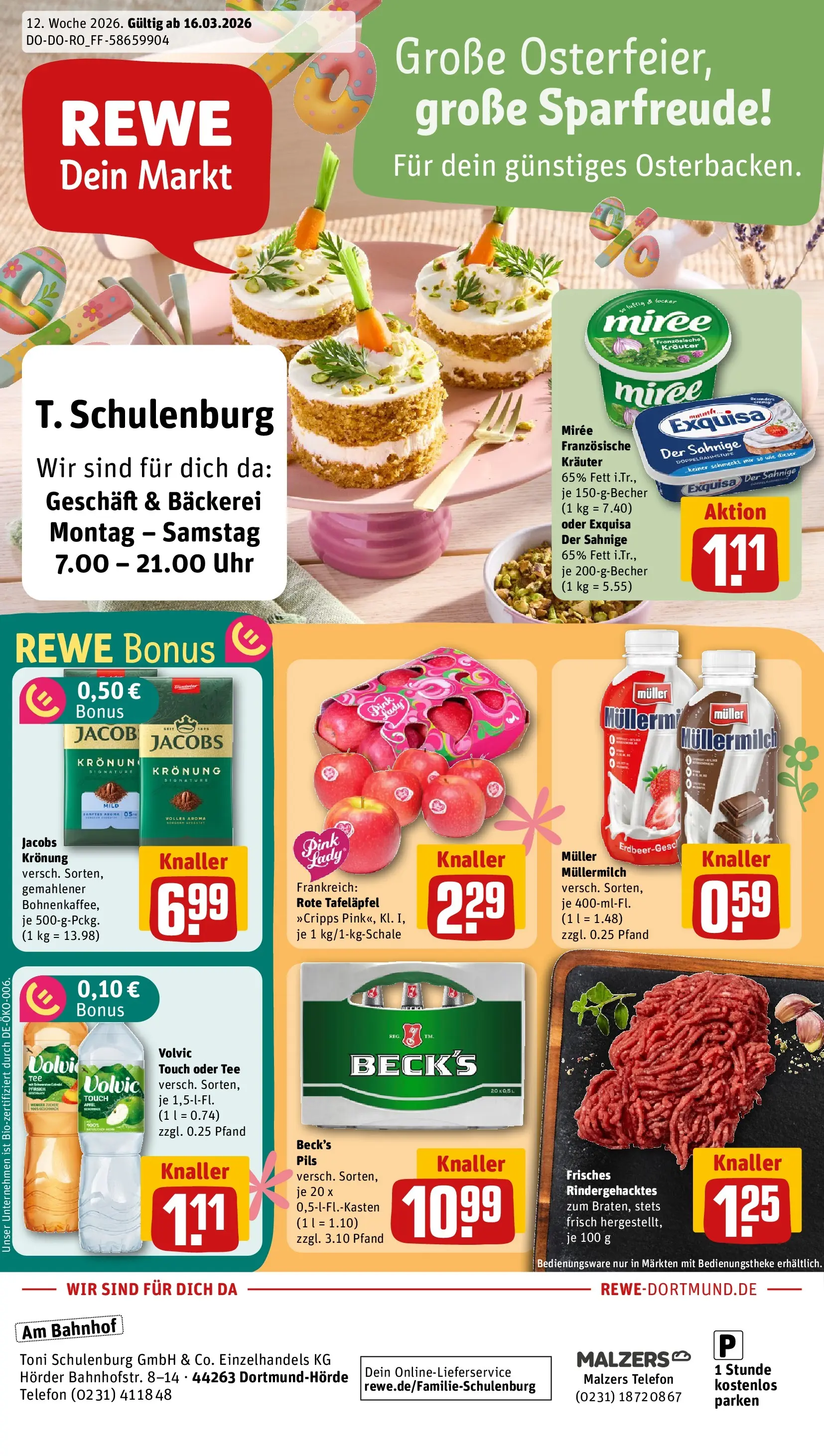 REWE Prospekt ab 15.03.2026 zum Blättern » Angebote | Seite: 1 | Produkte: Äpfel, Exquisa, Pfirsich, Tee