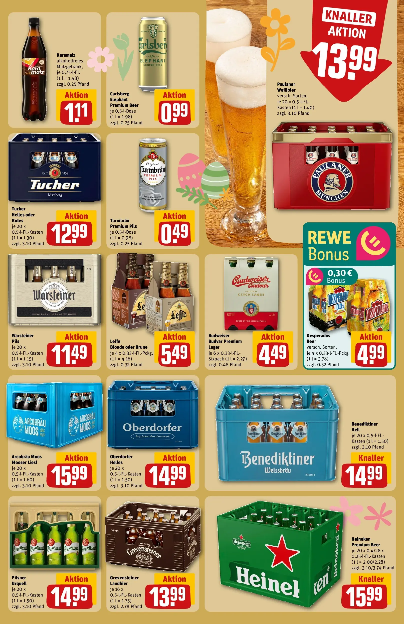 REWE Prospekt ab 15.03.2026 zum Blättern » Angebote | Seite: 19 | Produkte: Carlsberg, Weißbier, Benediktiner hell, Paulaner