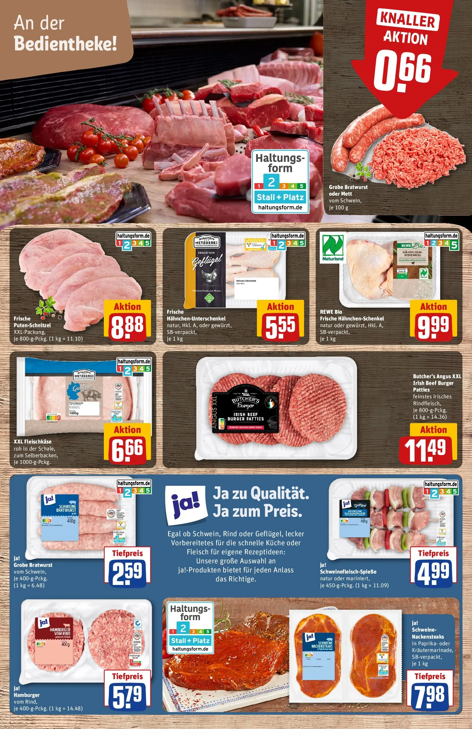 REWE Prospekt ab 15.03.2026 zum Blättern » Angebote | Seite: 10 | Produkte: Hahnchenschenkel, Bratwurst, Küche, Rindfleisch