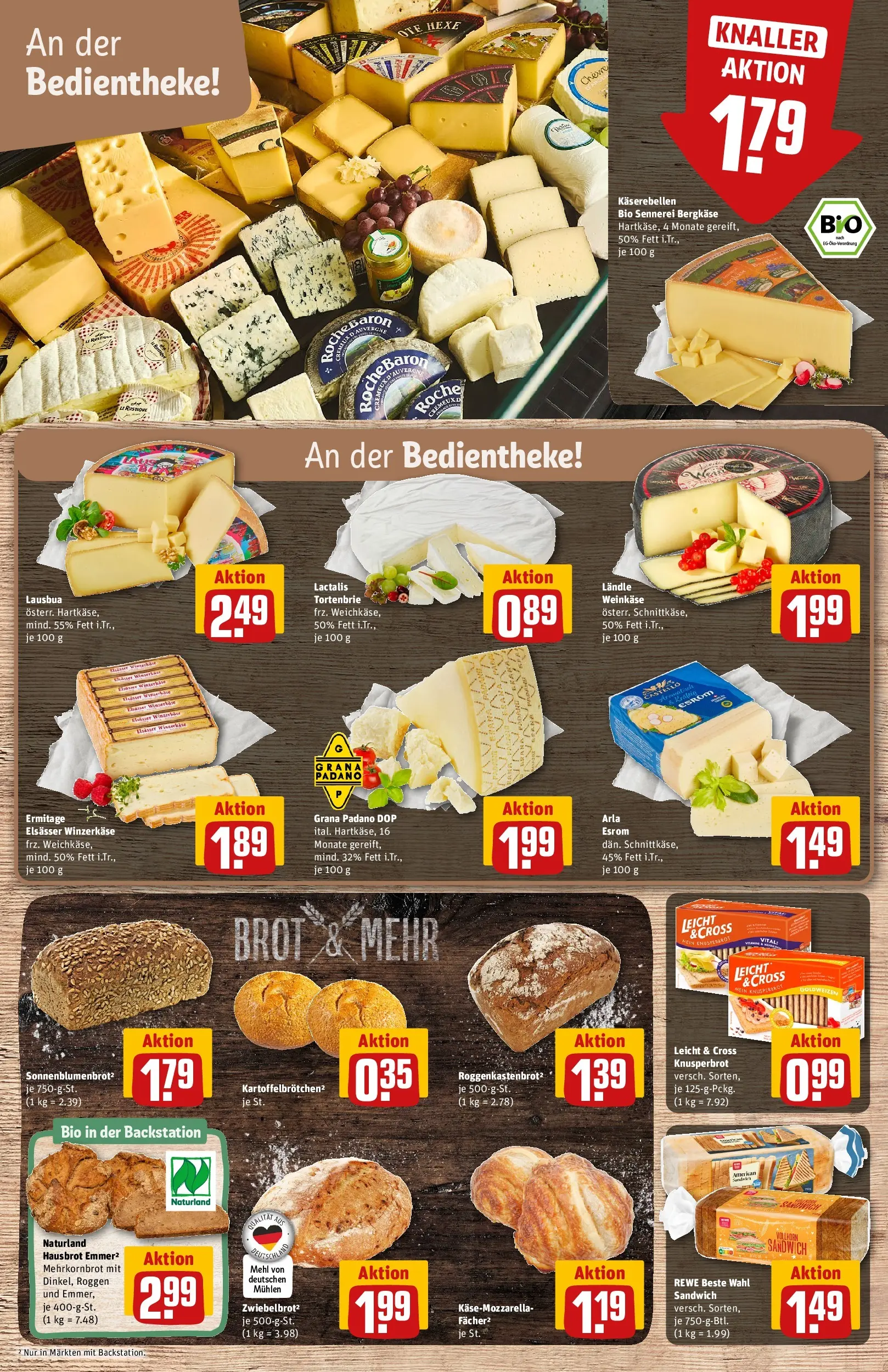 REWE Prospekt ab 15.03.2026 zum Blättern » Angebote | Seite: 13 | Produkte: Mehl, Mozzarella, Brot