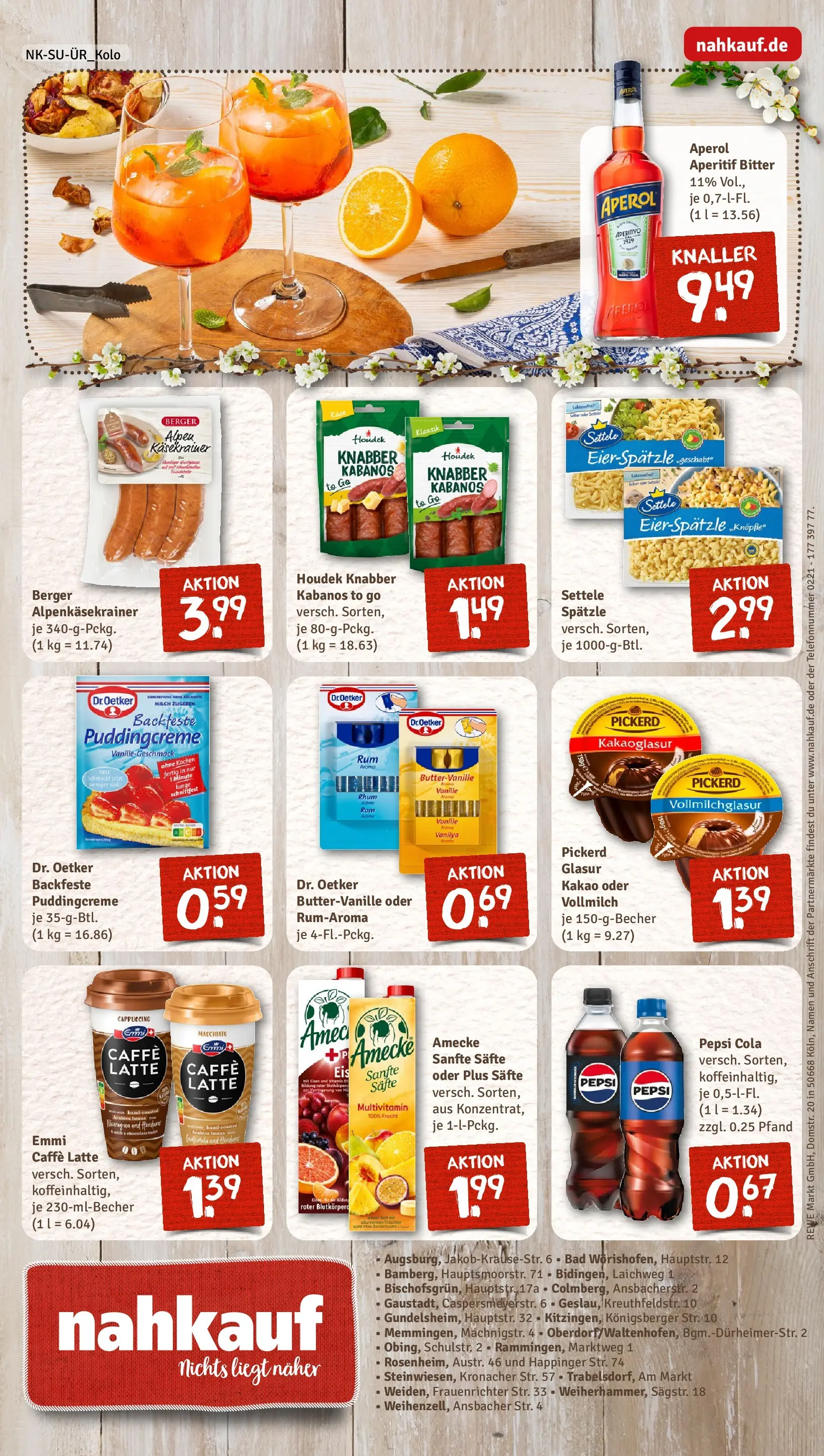 REWE Prospekt ab 15.03.2026 zum Blättern » Angebote | Seite: 8 | Produkte: Milch, Pudding, Pepsi, Aperol