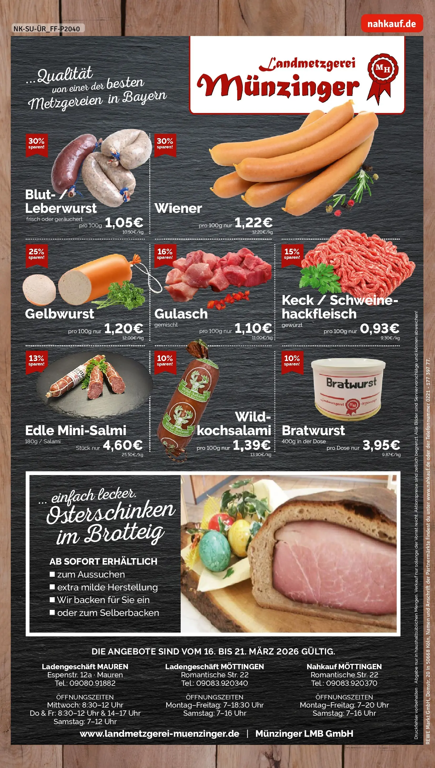REWE Prospekt ab 15.03.2026 zum Blättern » Angebote | Seite: 8 | Produkte: Bratwurst, Bilder, Gulasch, Hackfleisch