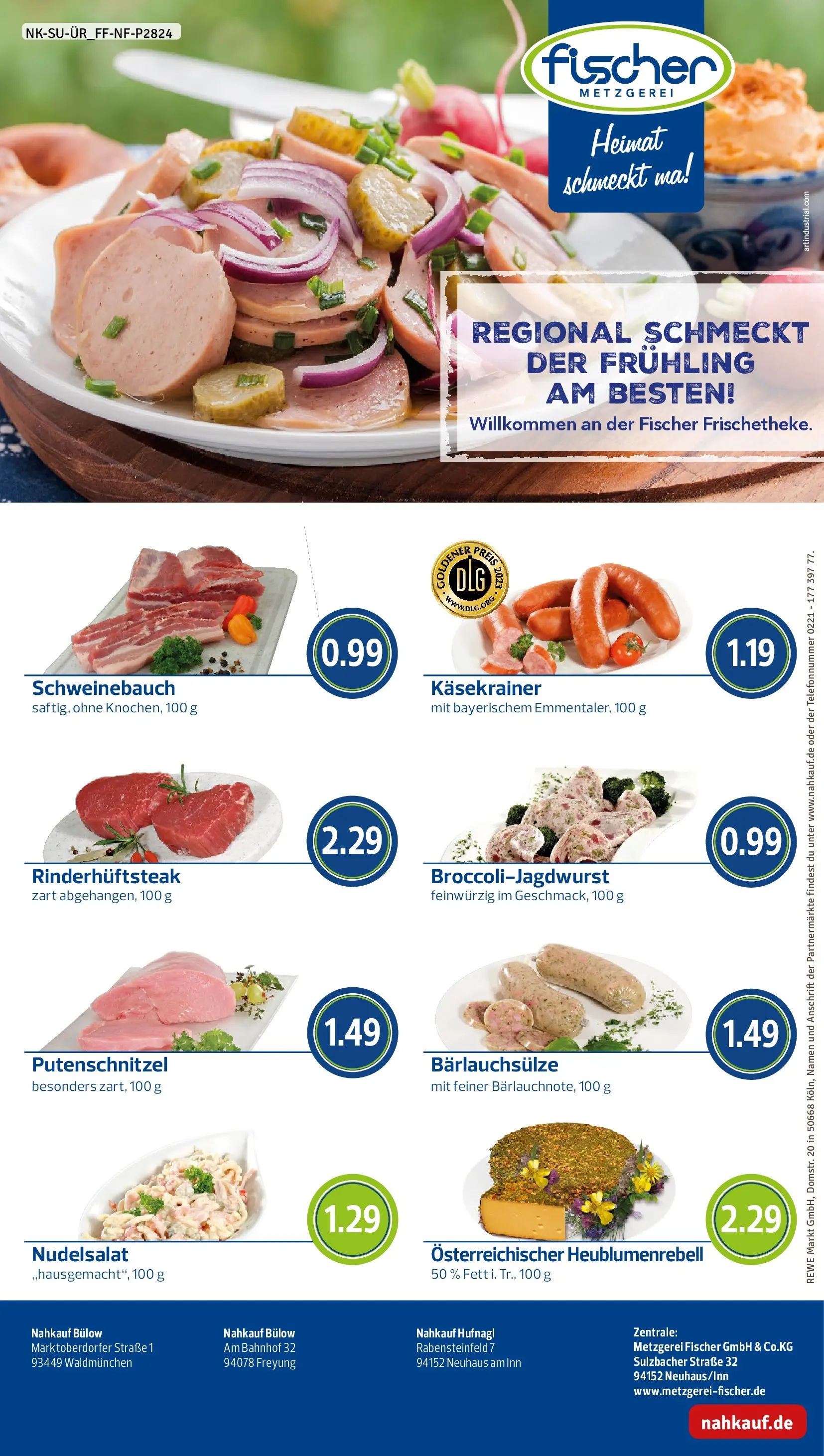 REWE Prospekt ab 15.03.2026 zum Blättern » Angebote | Seite: 8 | Produkte: Schweinebauch, Käsekrainer, Putenschnitzel