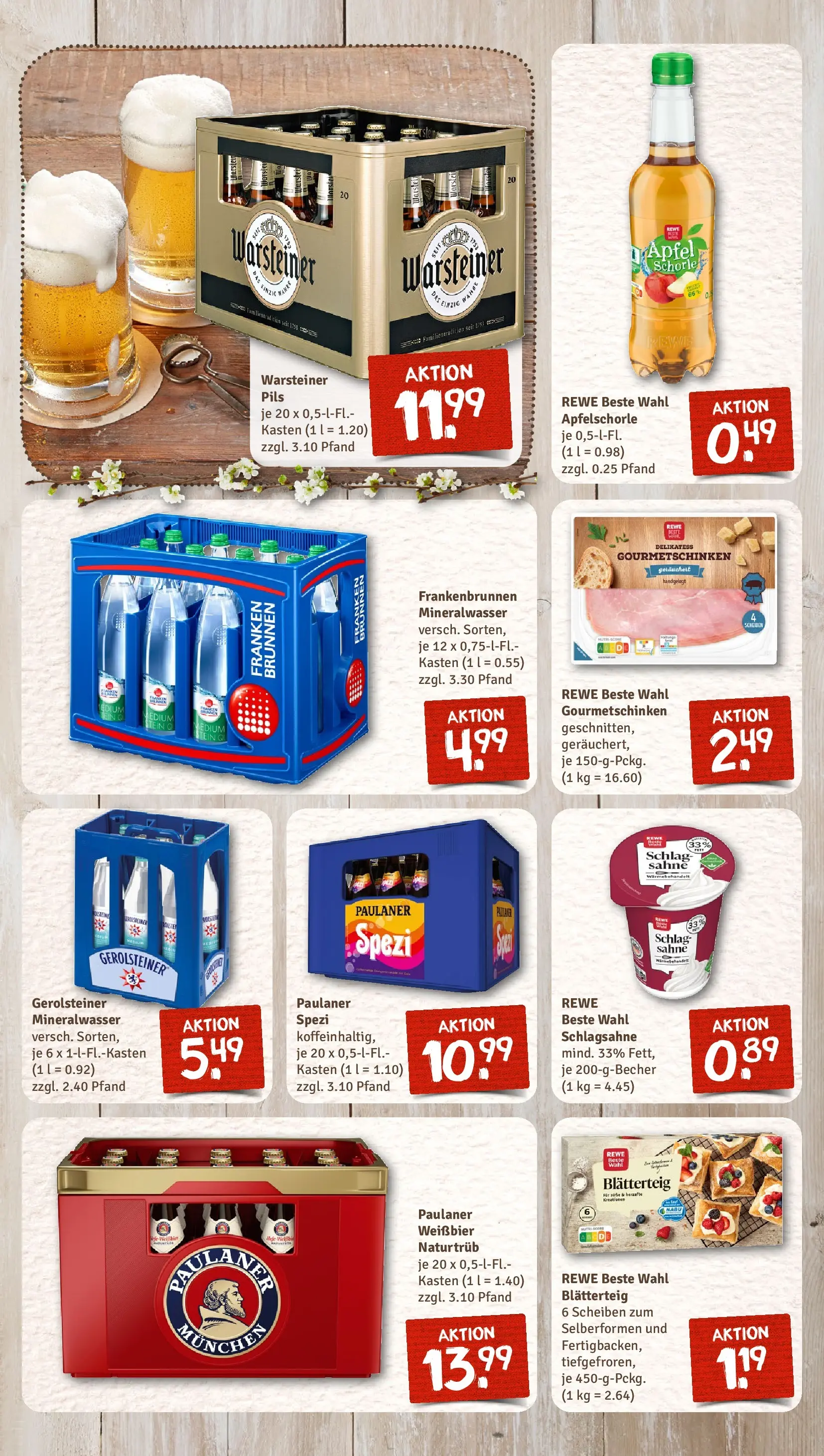 REWE Prospekt ab 15.03.2026 zum Blättern » Angebote | Seite: 7 | Produkte: Pils, Mineralwasser, Warsteiner, Paulaner