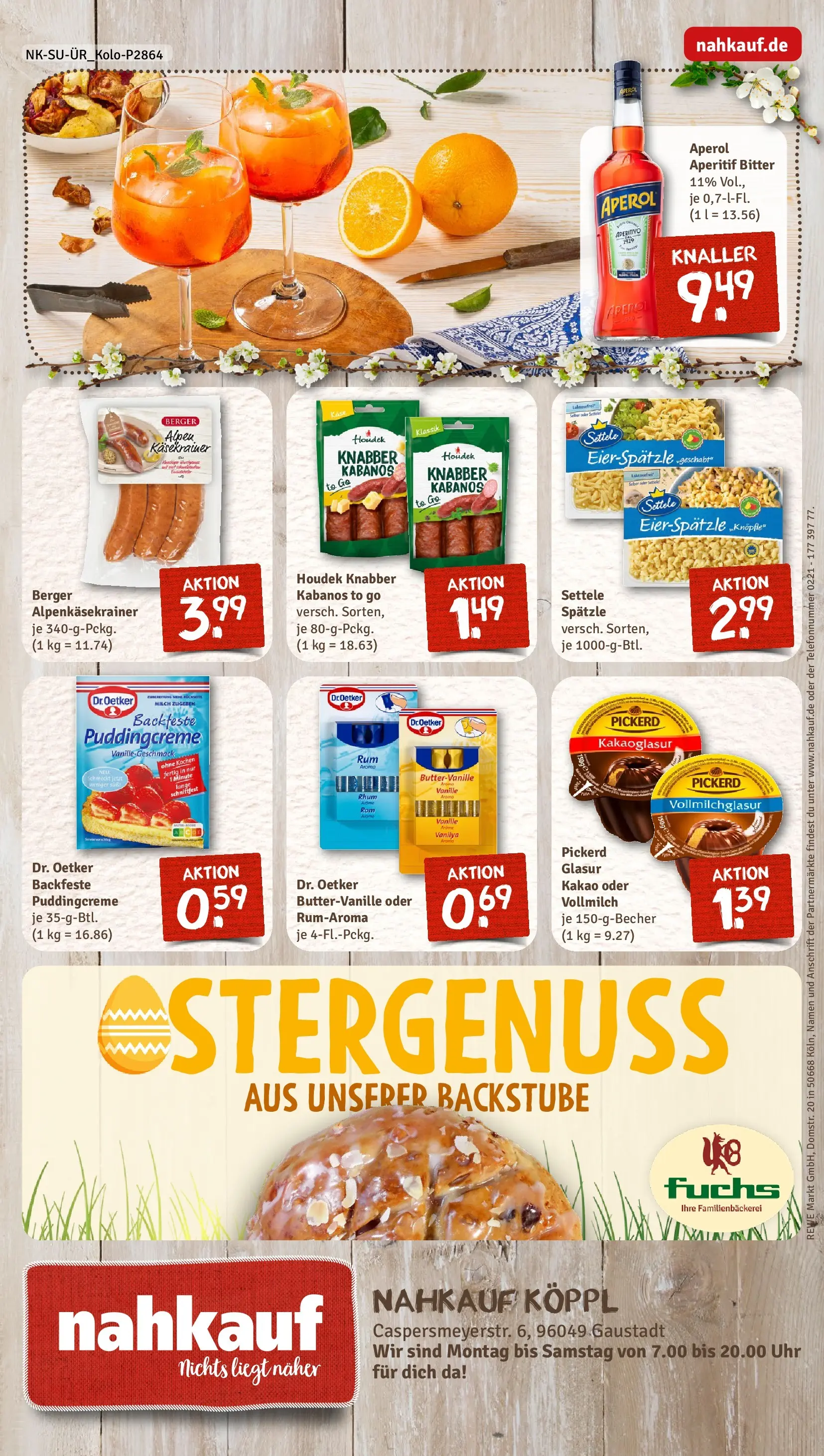 REWE Prospekt ab 15.03.2026 zum Blättern » Angebote | Seite: 8 | Produkte: Milch, Käsekrainer, Aperol, Uhr