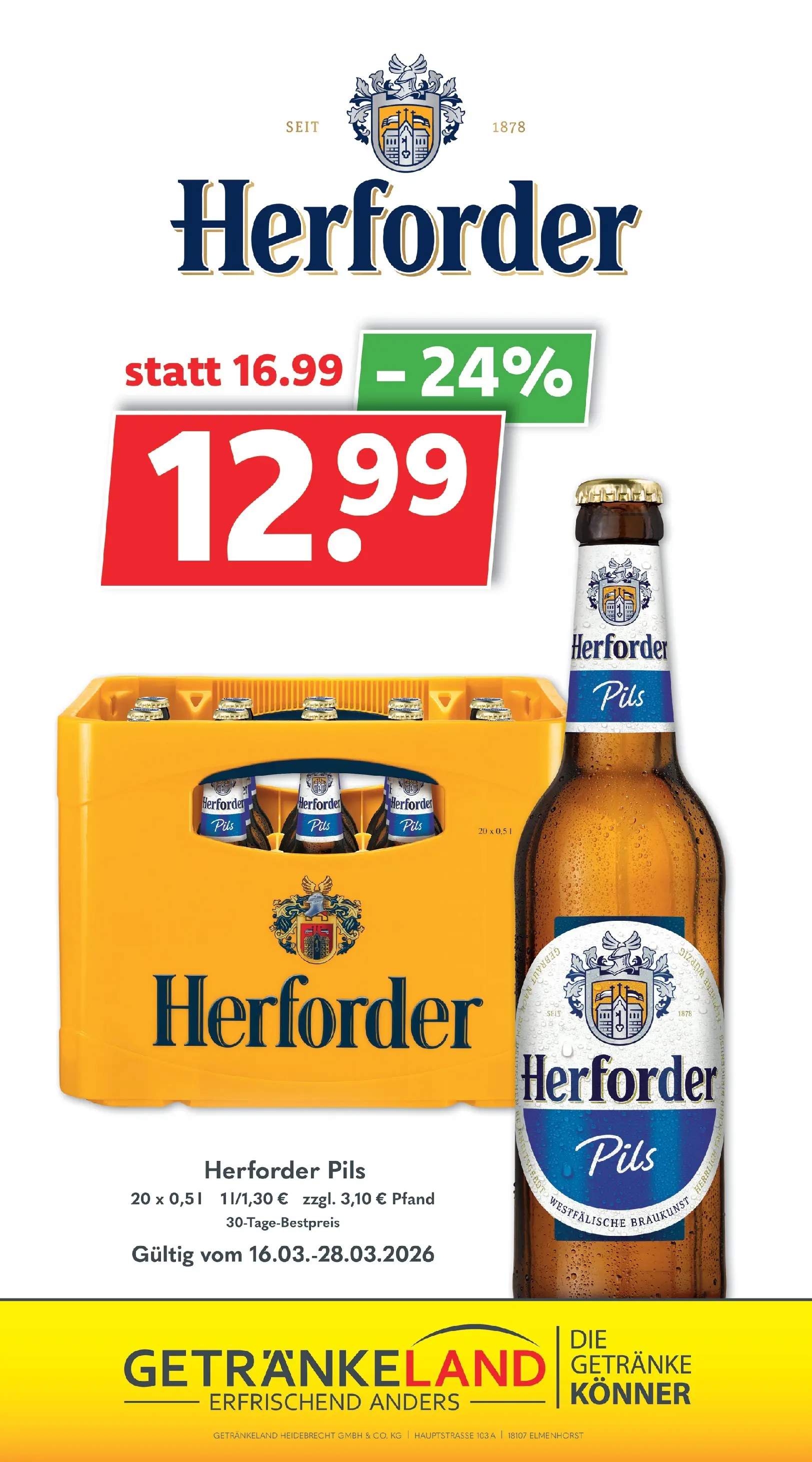 Getränkeland - Getränkeland: Getränkeangebote (ab 15.03.2026) zum Blättern | Seite: 9 | Produkte: Pils