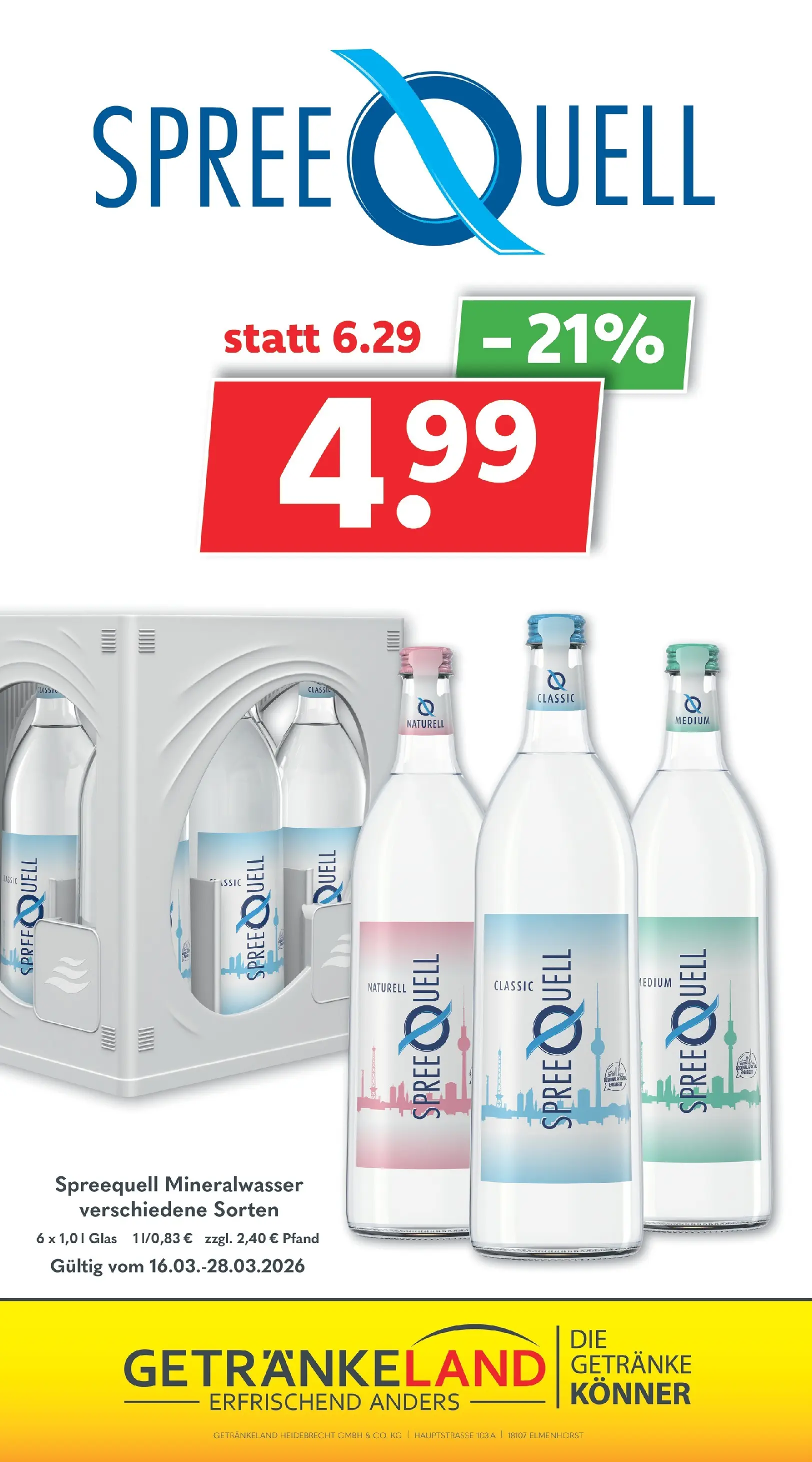Getränkeland - Getränkeland: Getränkeangebote (ab 15.03.2026) zum Blättern | Seite: 10 | Produkte: Mineralwasser