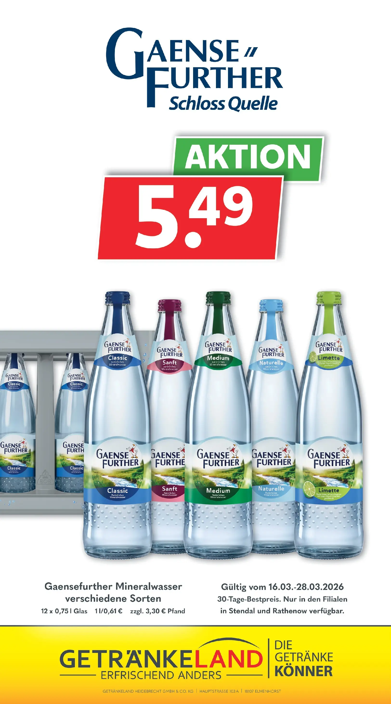 Getränkeland - Getränkeland: Getränkeangebote (ab 15.03.2026) zum Blättern | Seite: 11 | Produkte: Mineralwasser, Limette