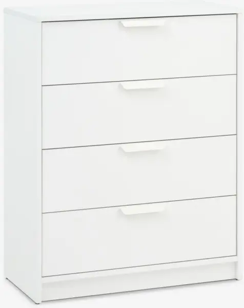 JYSK Comodă 4 sertare JENSLEV albă