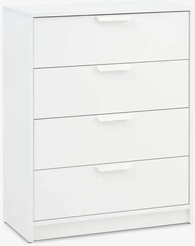 JYSK Comodă 4 sertare JENSLEV albă