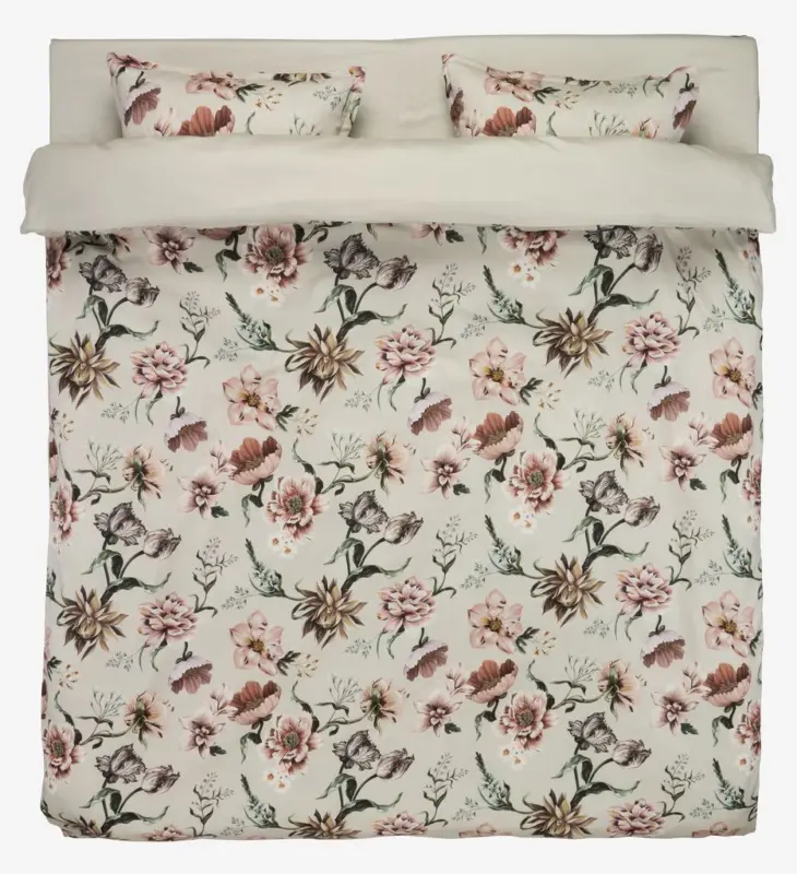 JYSK Lenjerie pat+cearșaf satinată ESTHER 200x220 natur