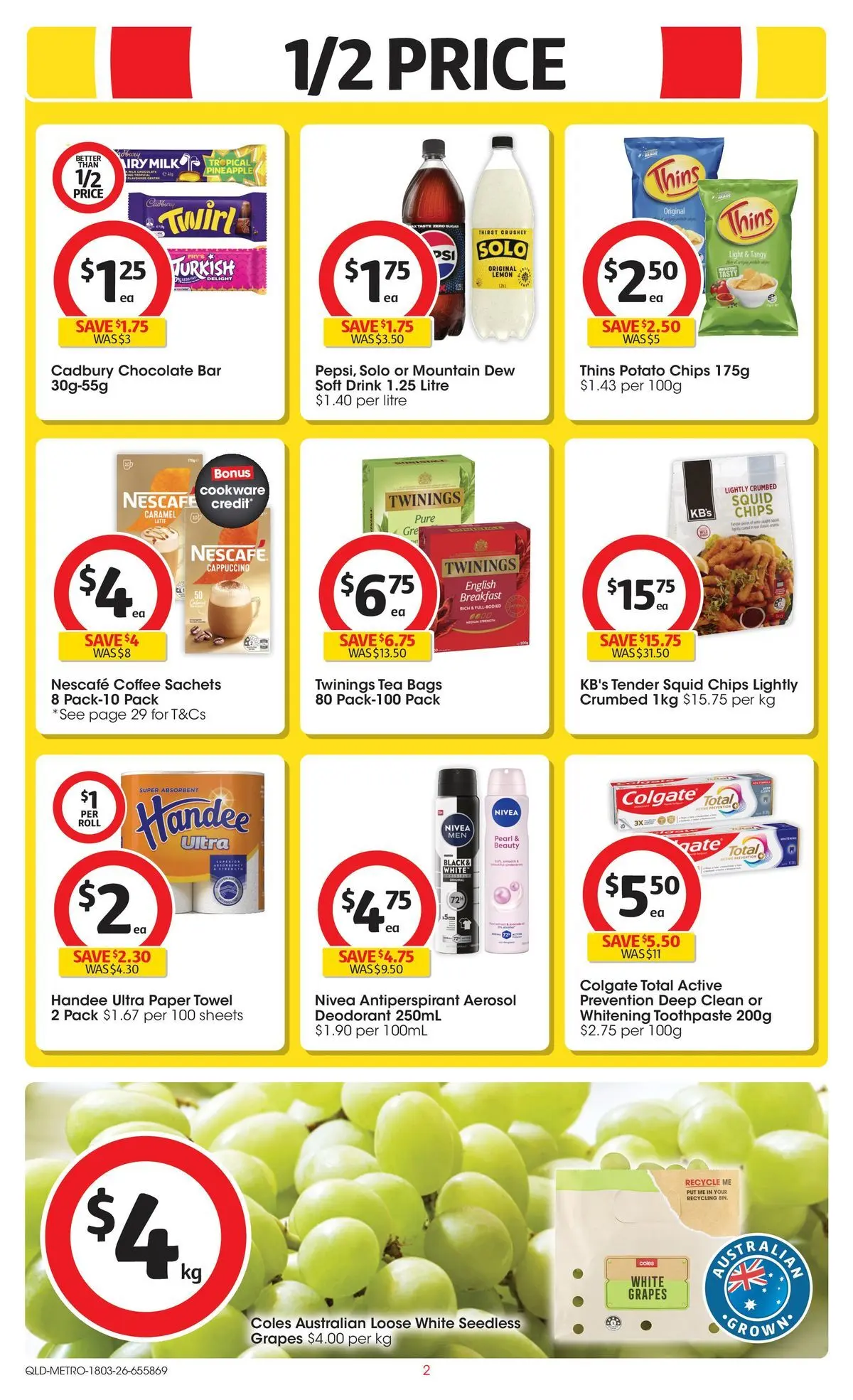 ﻿Coles catalogue valid from 18/03/2026 > Online Australia | Page: 2 | Products: Light, Toothpaste, Chips, Nescafe
