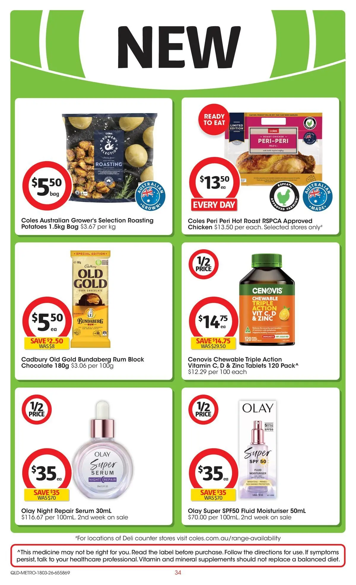 ﻿Coles catalogue valid from 18/03/2026 > Online Australia | Page: 34 | Products: Cocoa, Chicken, Vitamin, Zinc