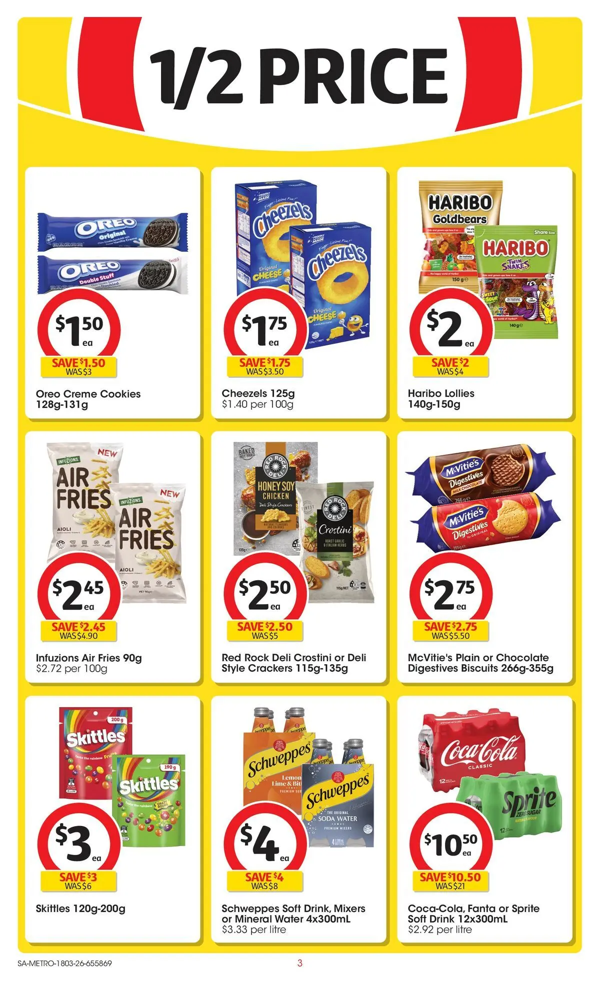 ﻿Coles catalogue valid from 18/03/2026 > Online Australia | Page: 3 | Products: Honey, Lollies, Water, Mixer