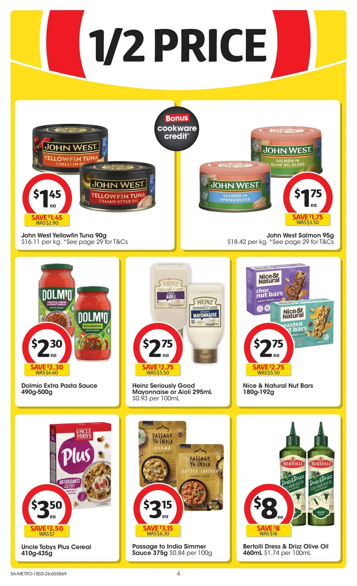 ﻿Coles catalogue valid from 18/03/2026 > Online Australia | Page: 4 | Products: Butter, Cereal, Pasta, Tuna