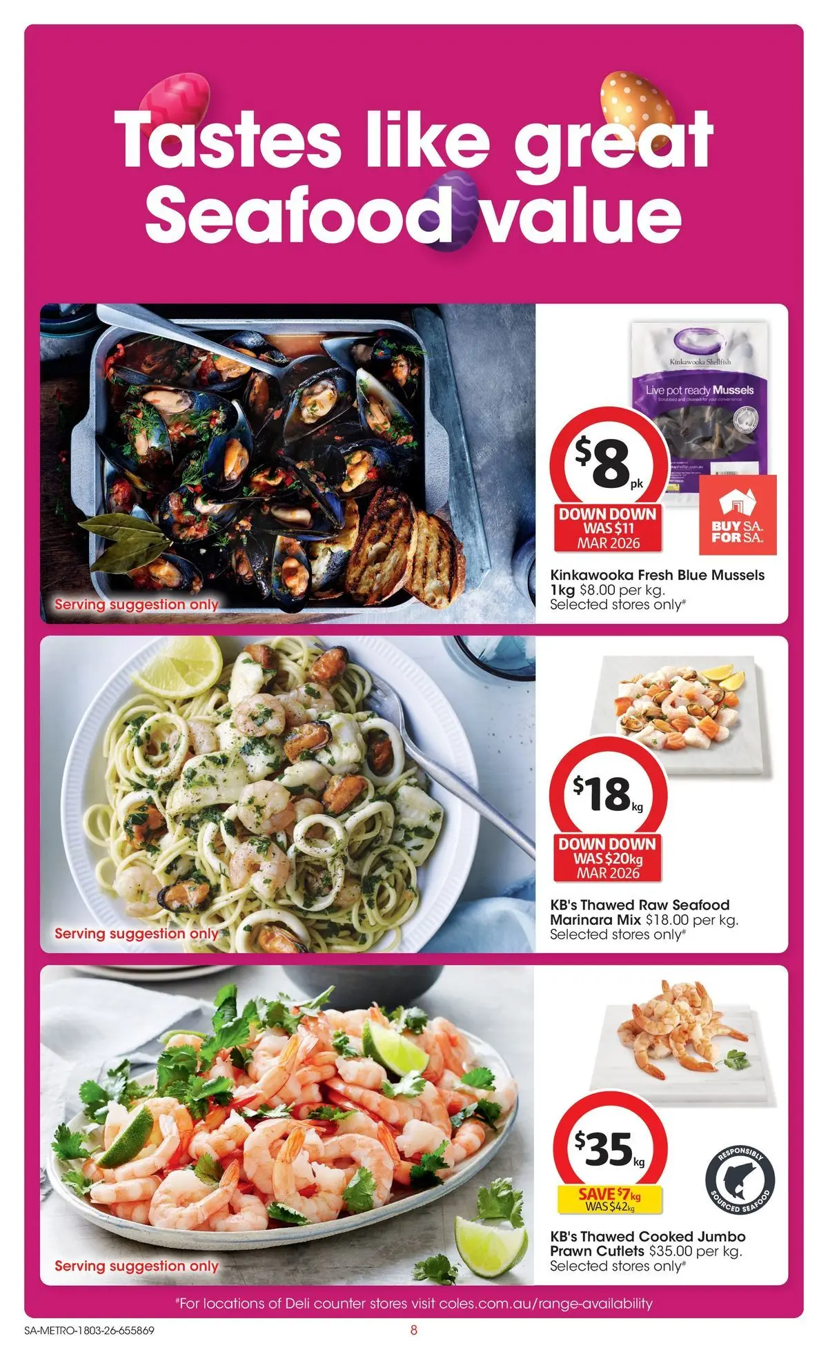 ﻿Coles catalogue valid from 18/03/2026 > Online Australia | Page: 8 | Products: Pot, Seafood