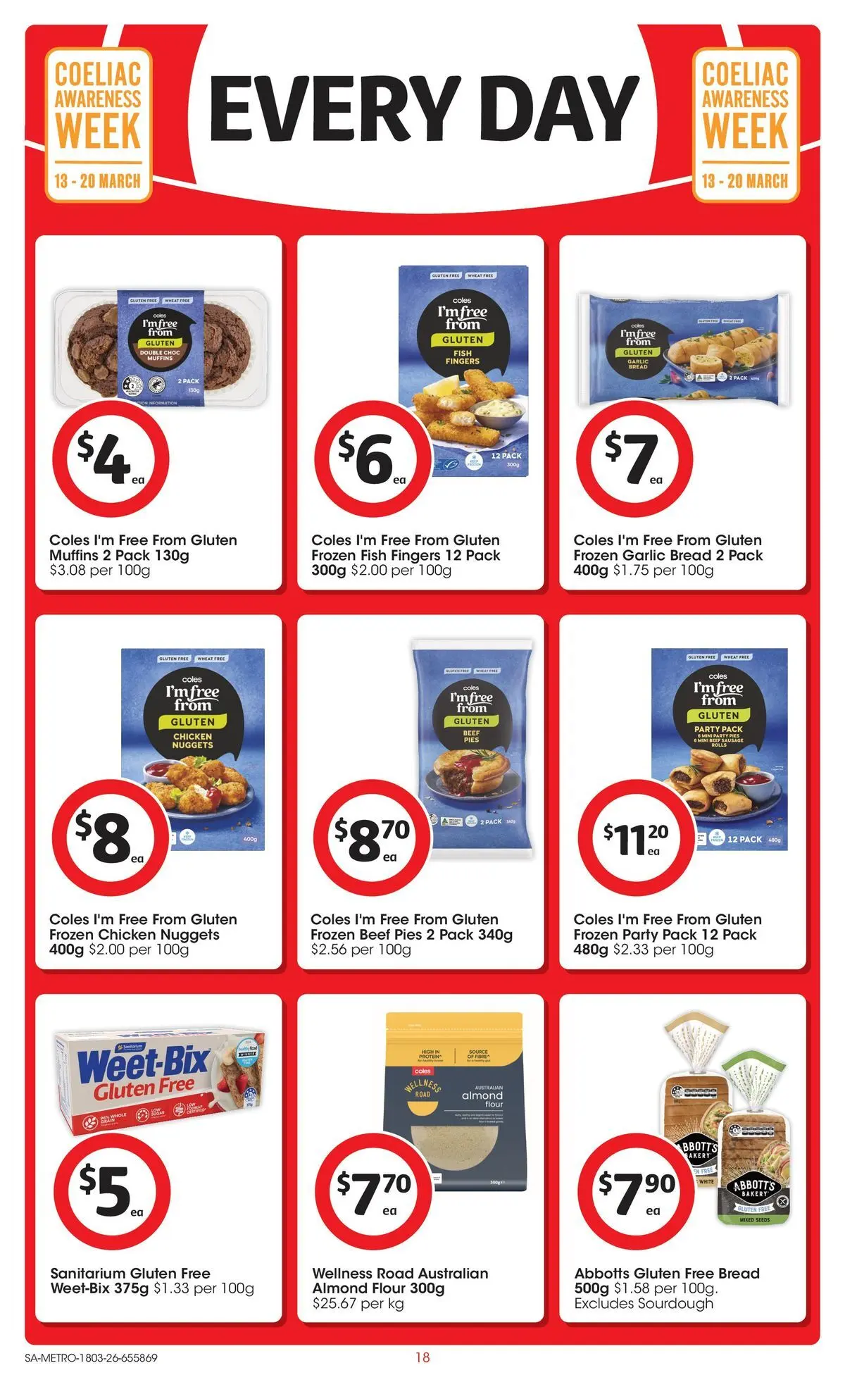 ﻿Coles catalogue valid from 18/03/2026 > Online Australia | Page: 18 | Products: Bread, Muffins, Pies, Bakery