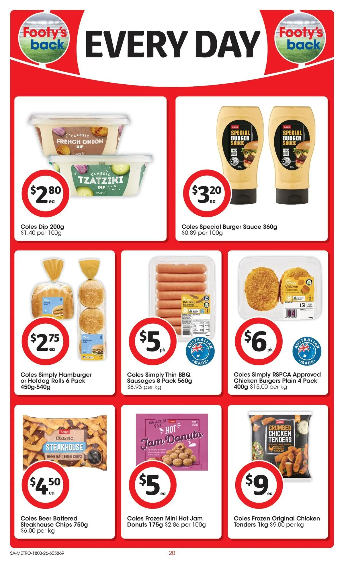 ﻿Coles catalogue valid from 18/03/2026 > Online Australia | Page: 20 | Products: Donuts, Beer, Chips, Sauce
