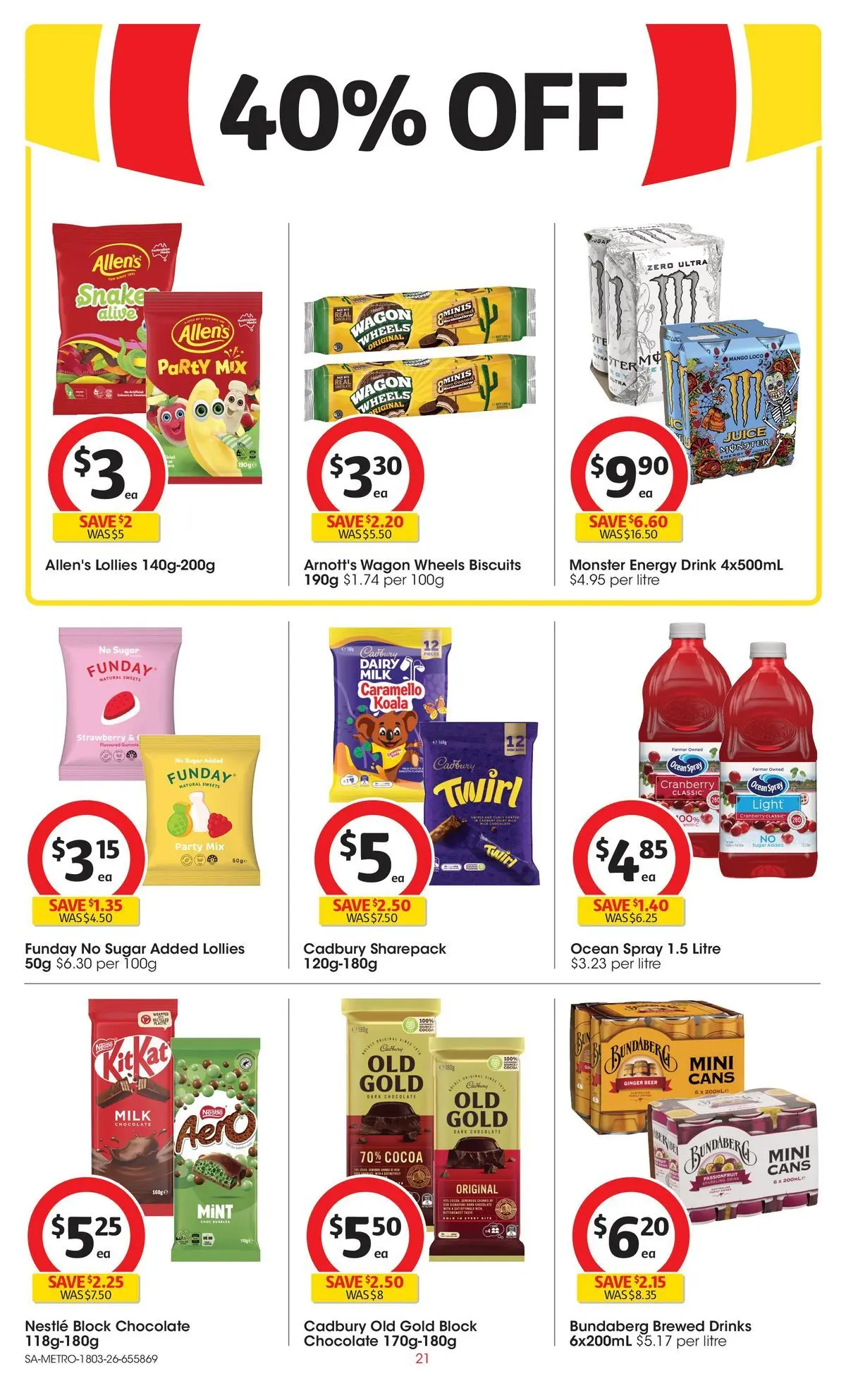 ﻿Coles catalogue valid from 18/03/2026 > Online Australia | Page: 21 | Products: Dairy, Chocolate, Lollies, Sugar
