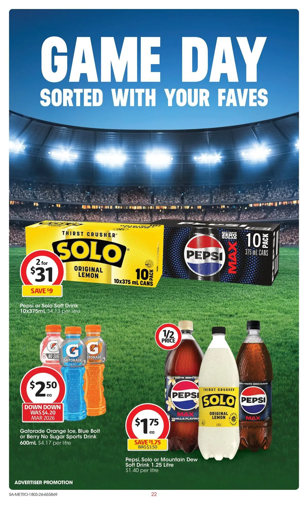﻿Coles catalogue valid from 18/03/2026 > Online Australia | Page: 22 | Products: Pepsi, Sugar, Lemon, Game