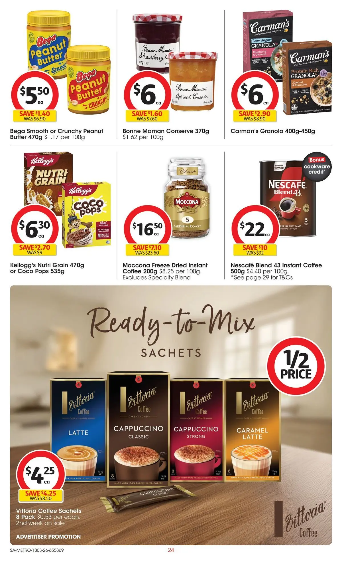 ﻿Coles catalogue valid from 18/03/2026 > Online Australia | Page: 24 | Products: Butter, Coffee, Raspberry, Moccona