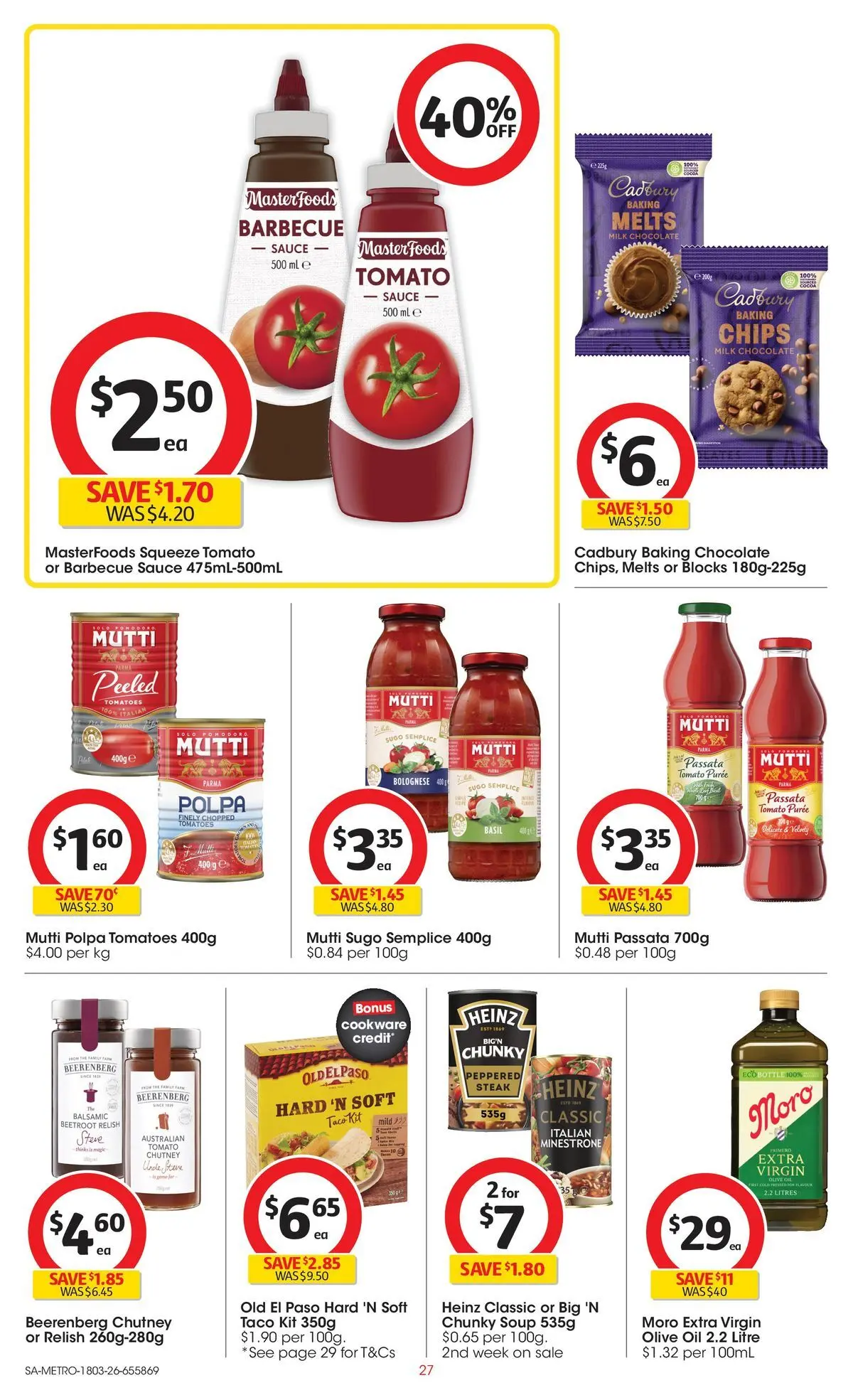﻿Coles catalogue valid from 18/03/2026 > Online Australia | Page: 27 | Products: Cookware, Chips, Sauce, Beetroot