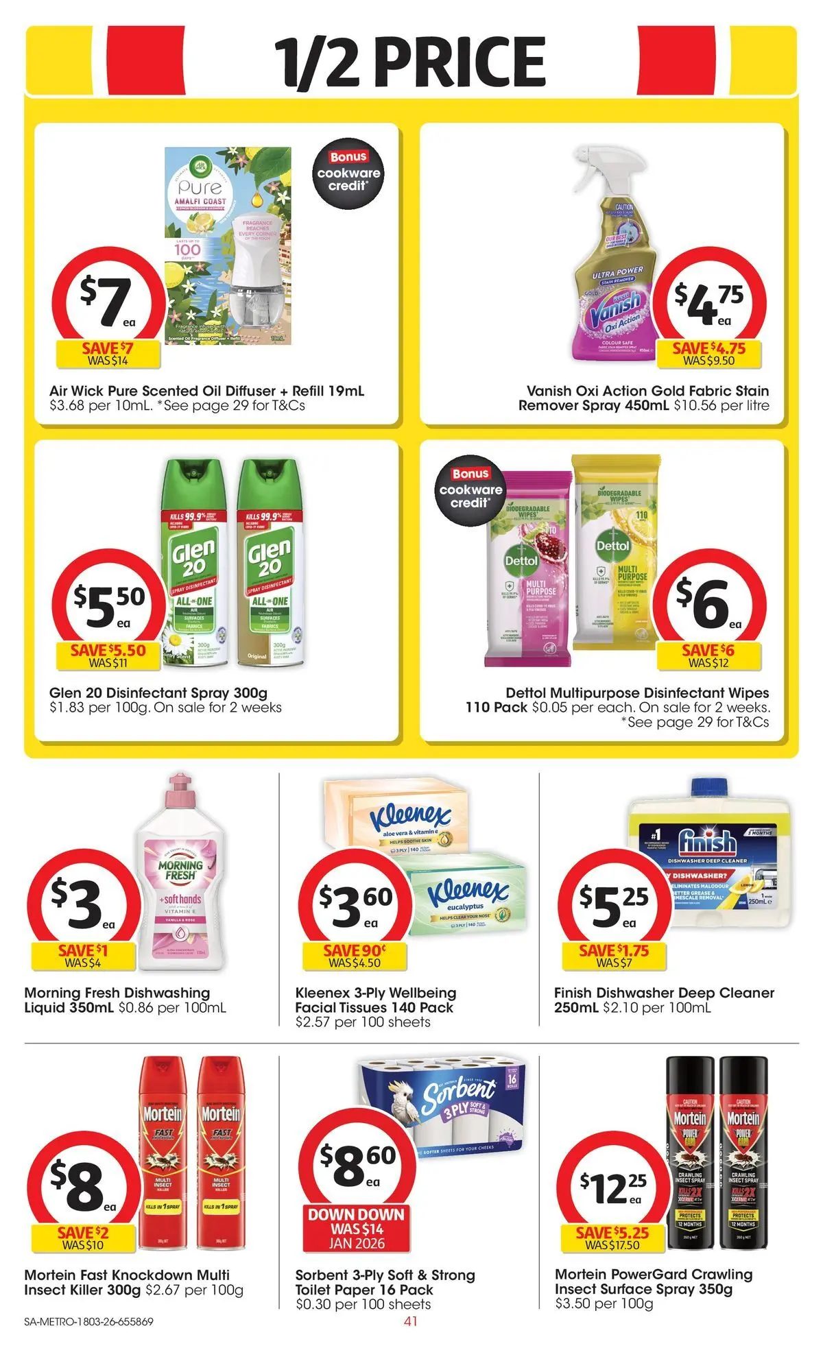 ﻿Coles catalogue valid from 18/03/2026 > Online Australia | Page: 41 | Products: Oil, Cookware, Stain remover, Tissues