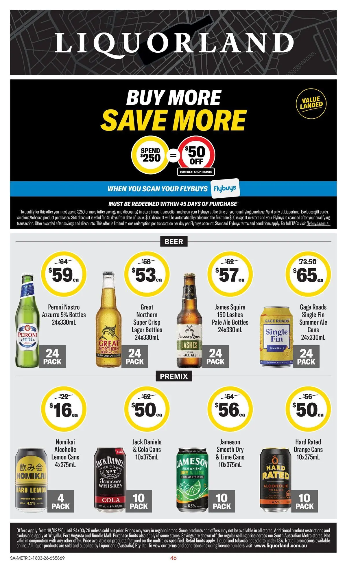 ﻿Coles catalogue valid from 18/03/2026 > Online Australia | Page: 46 | Products: Beer, Whiskey, Lemon, Date